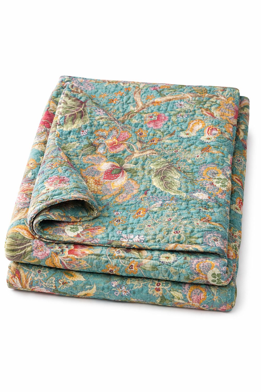 Wohndecke Amara-Petrol, AU Maison, Quilt-Optik aus Baumwolle 140 × 180 cm