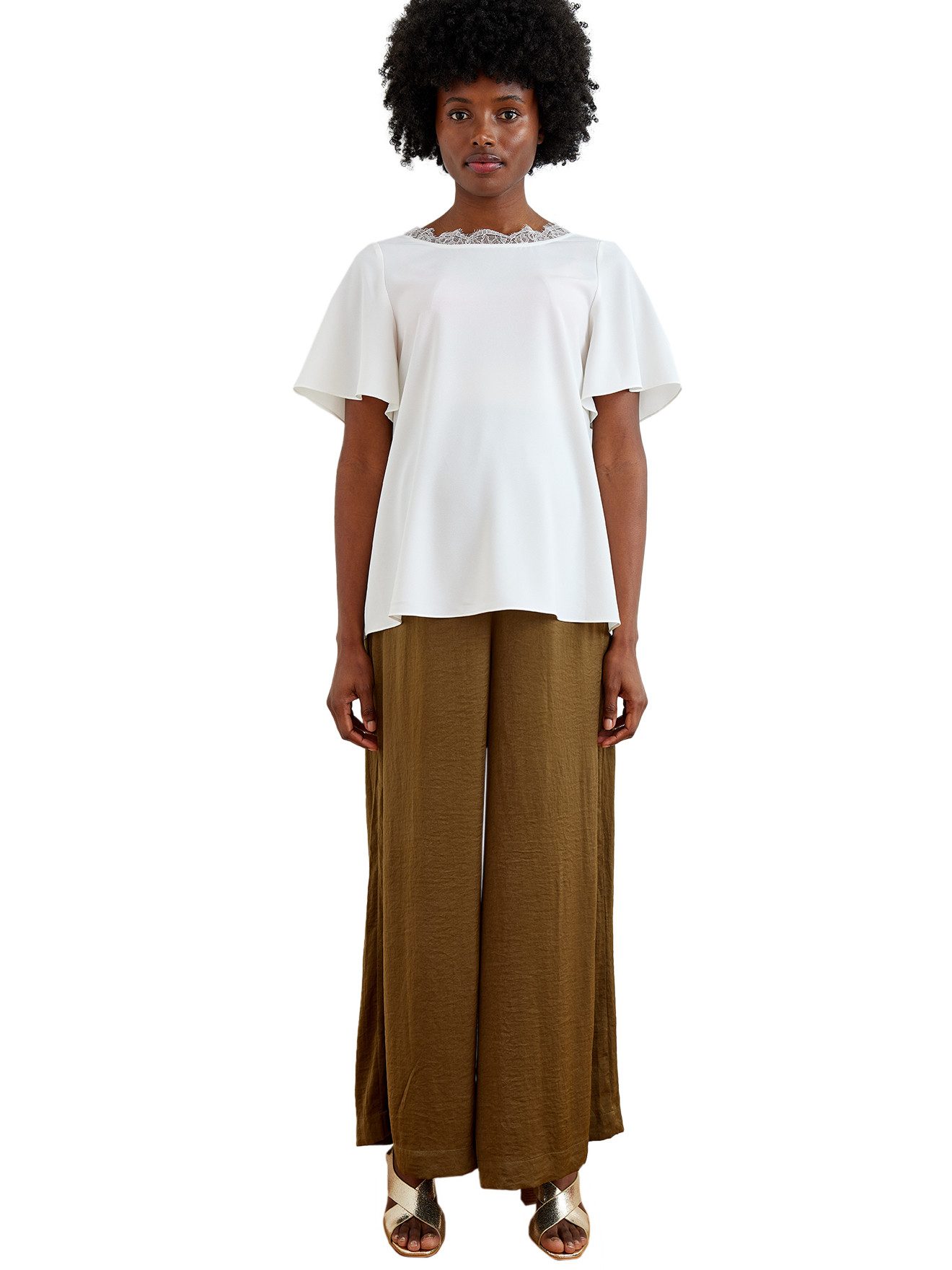 vertbaudet Umstandsbluse Umstandsbluse mit Spitze am Ausschnitt wendbar