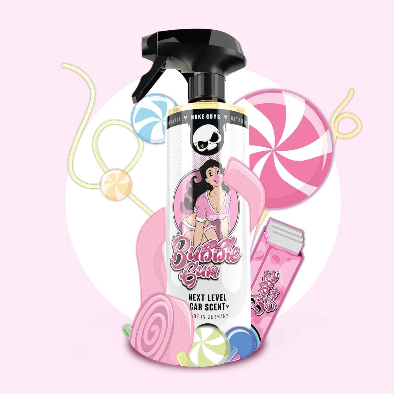 Nuke Guys Raumduft Autoduft Nuke Guys Duftspray 100ml + Anhänger duftlos SKULL (2-St), Car Scent - Duftanhänger - Sprayflasche - Handschuhfach Größe