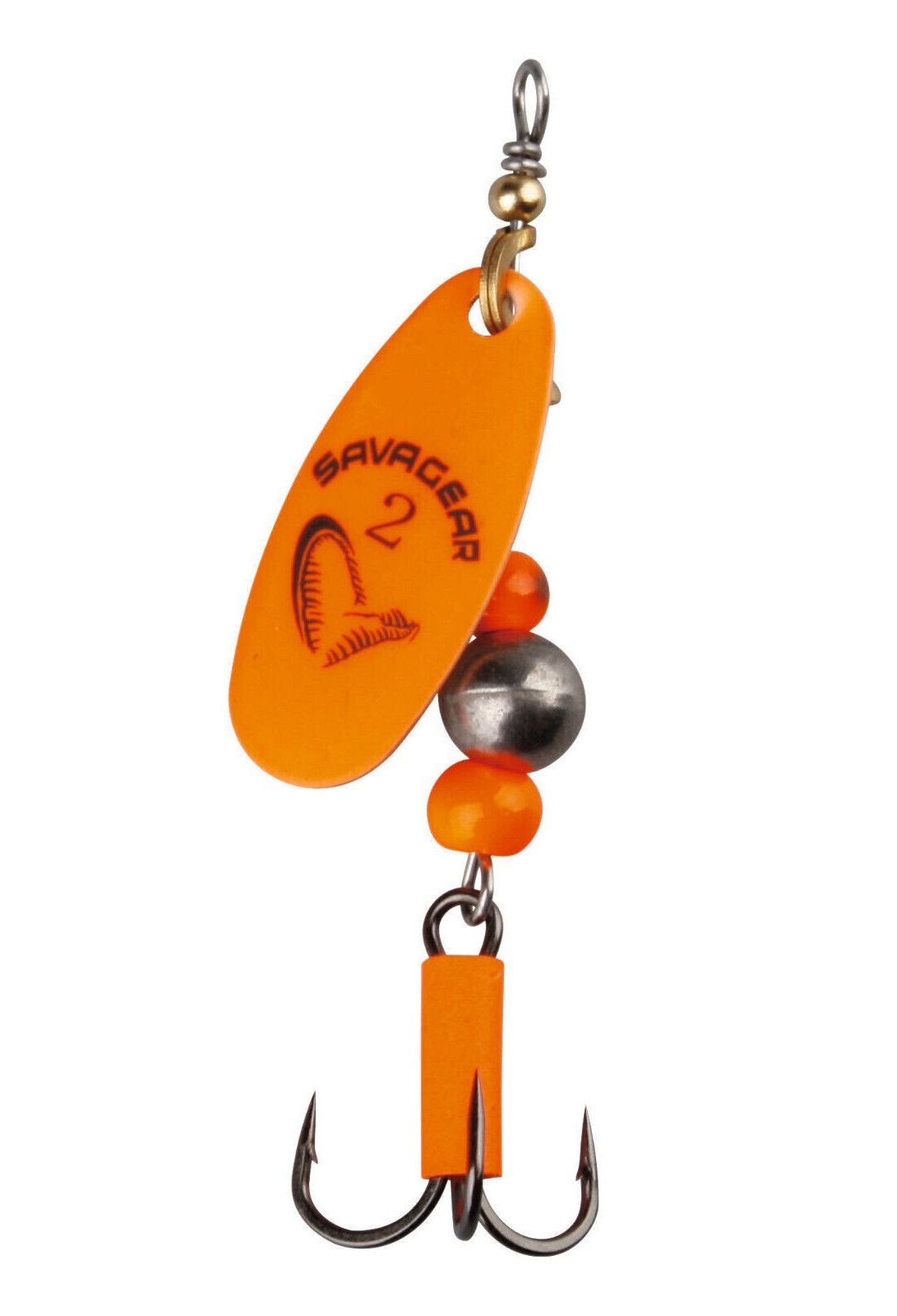 Savage Gear Kunstköder Caviar Spinner Anti Drall Flou Gelb o. Orange Körper Weitwurfspinner, Kleine Schmuckstücke mit brutaler Wirkung