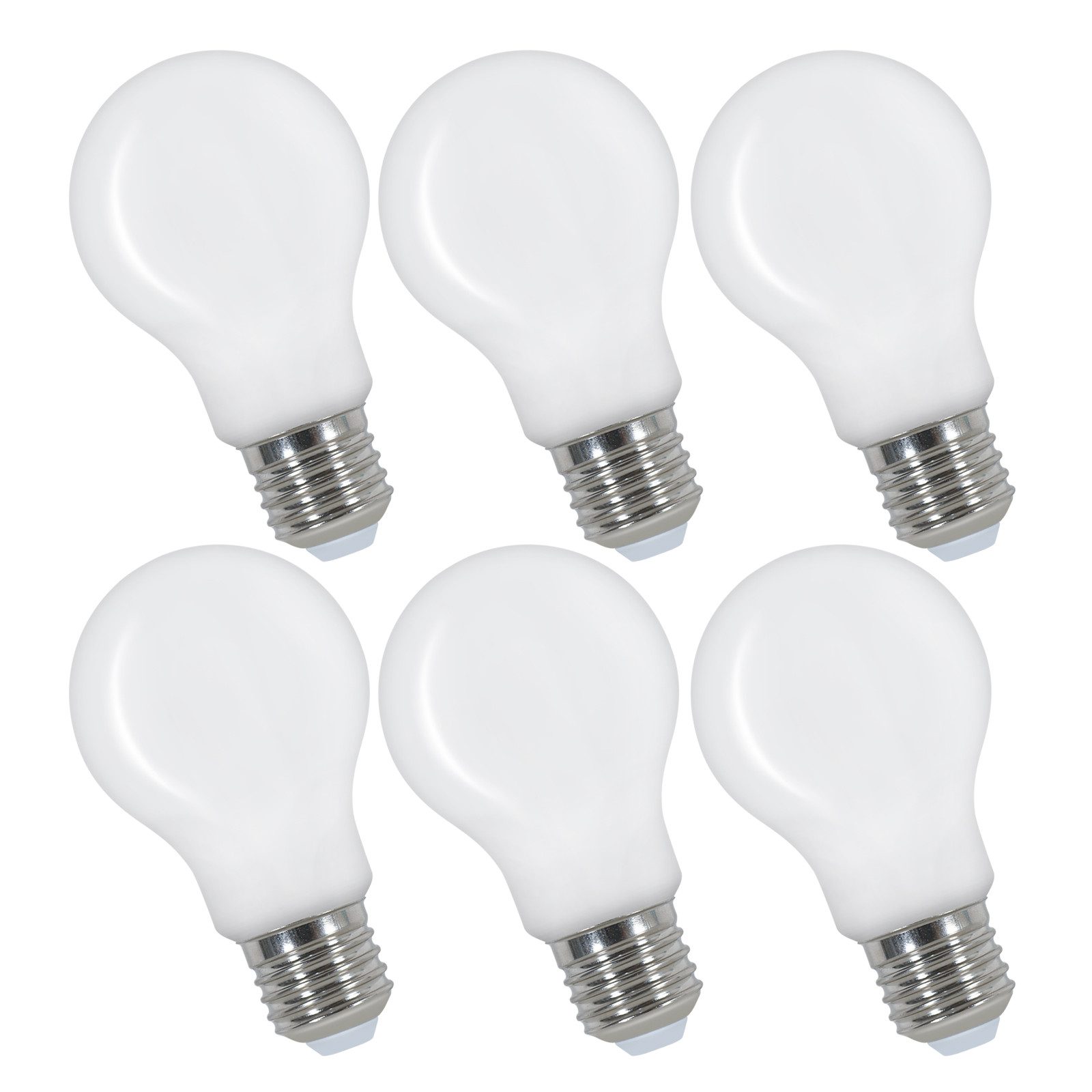 Riserva LED-Leuchtmittel 6er Set LED Fadenlampen A60, E27, milchweiß, 4W 3000K Warmlicht, 6 St.
