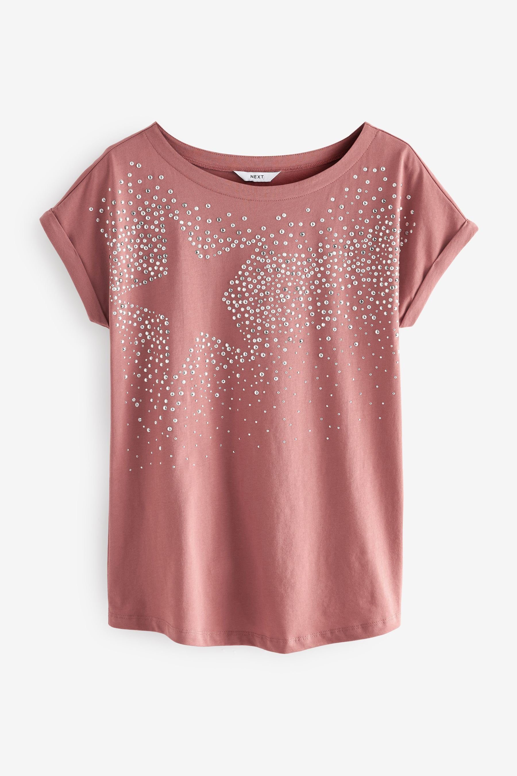 Next T-Shirt Kurzärmliges T-Shirt mit Rundhalsausschnitt (1-tlg) Blush Pink