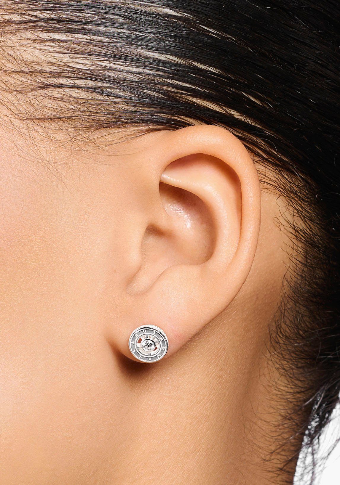 THOMAS SABO Paar Ohrstecker mit weißen Steinen silber, mit Zirkonia (synth)