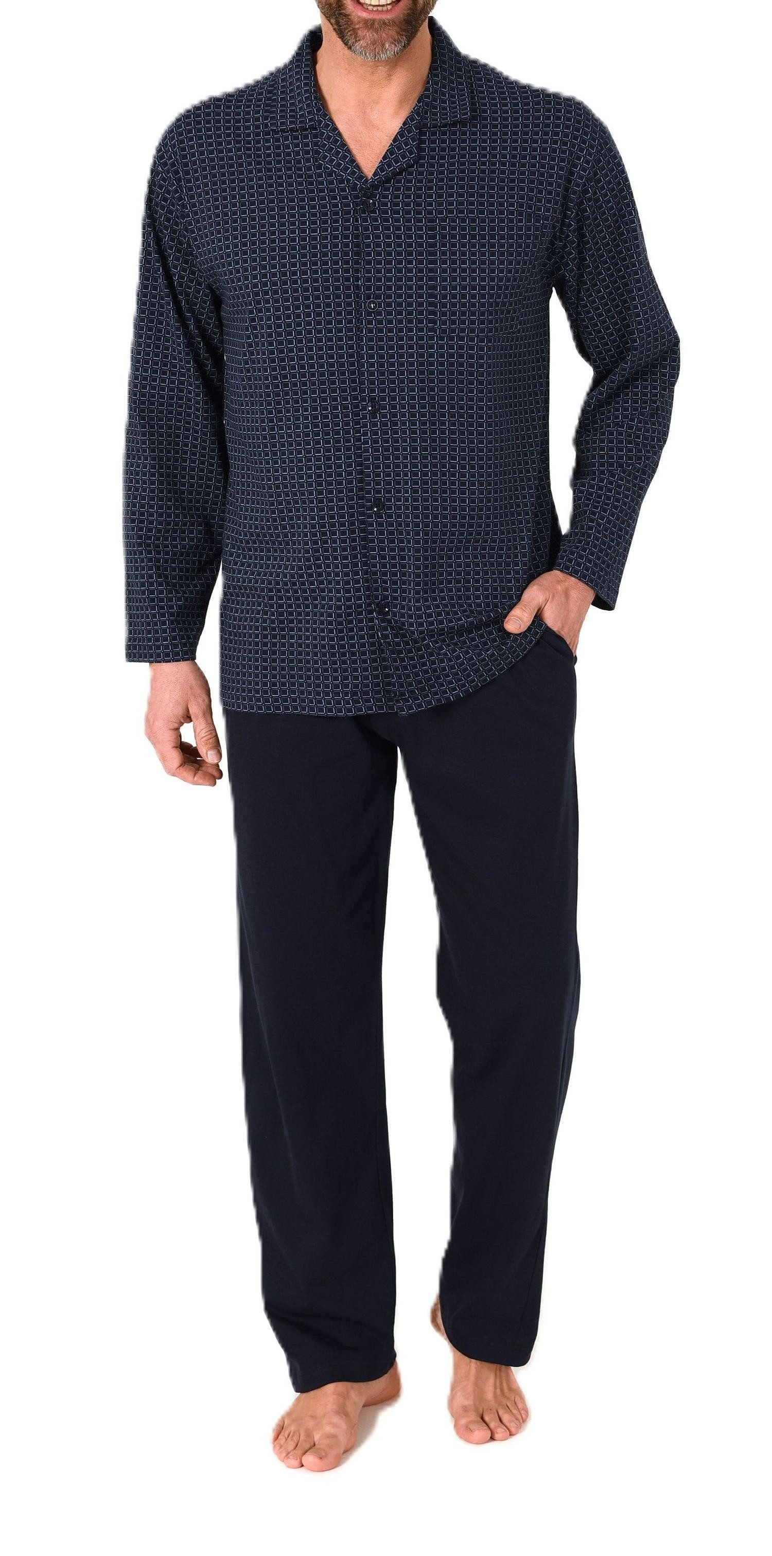 Normann Pyjama Herren Langarm Schlafanzug zum durchknöpfen, auch in Übergrö günstig online kaufen