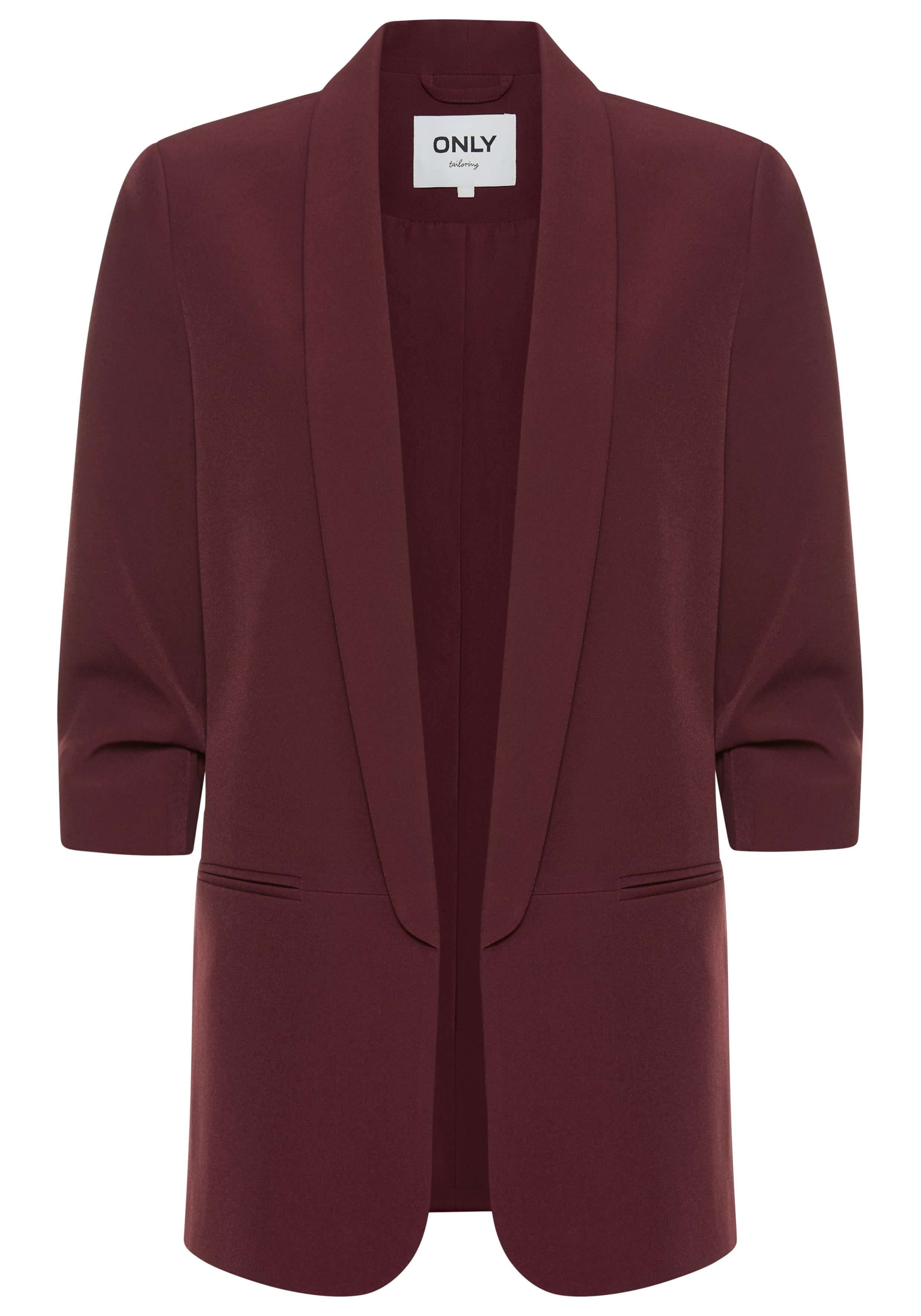 ONLY Kurzblazer ONLELLA – Femininer Blazer mit 3/4-Ärmeln und Raffung regular fit, casual, Web, Kunstfaser, V-Ausschnitt – Bild 5 von 5