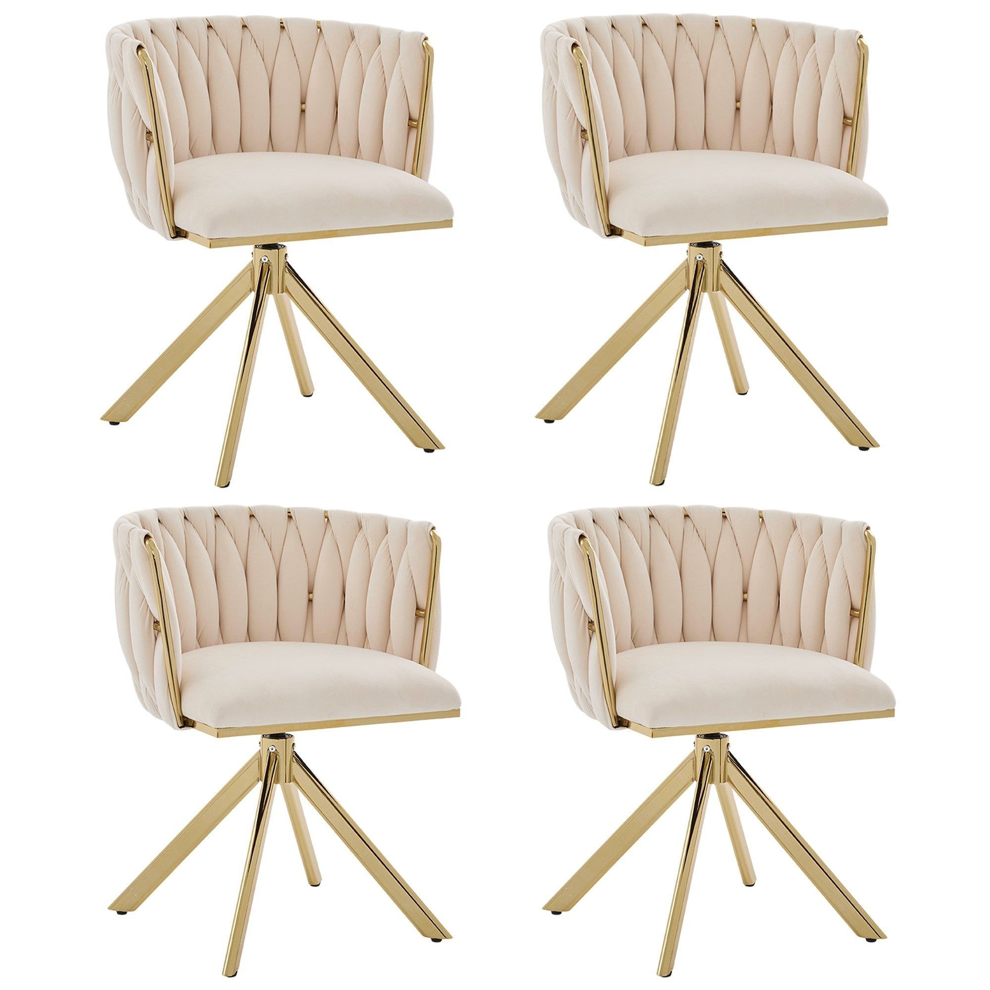 LVHOM Armlehnstuhl Set, 180° drehbar mit runden Rückenlehne, Wohnzimmerstuh günstig online kaufen