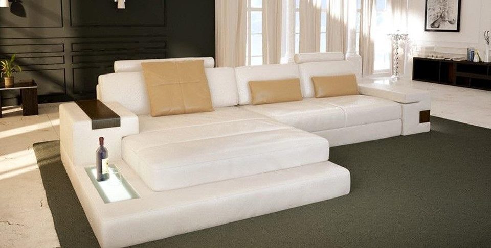 JVmoebel Ecksofa Moderne L-Form Wohnlandschaft aus Leder und Textil in elegantem Design, Made in Europa