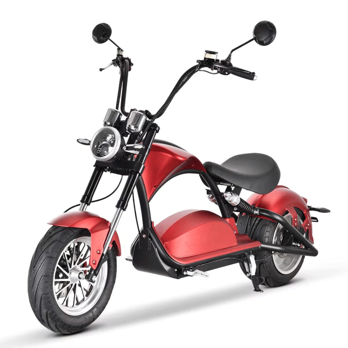 STW GmbH E-Motorrad Urban Chopper Plus Elektro-Chopper, 3000 W, 45 km/h, 3 + Rückwärtsgang, LED-Display, Handyhalterung, Seitenständer