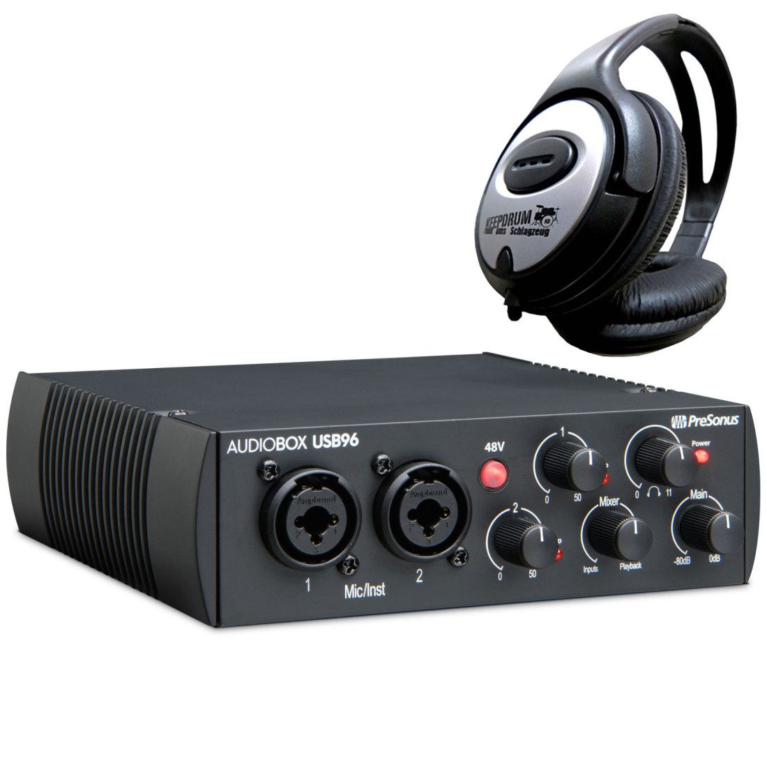 Presonus Audiobox USB 96 mit Kopfhörer Digitales Aufnahmegerät