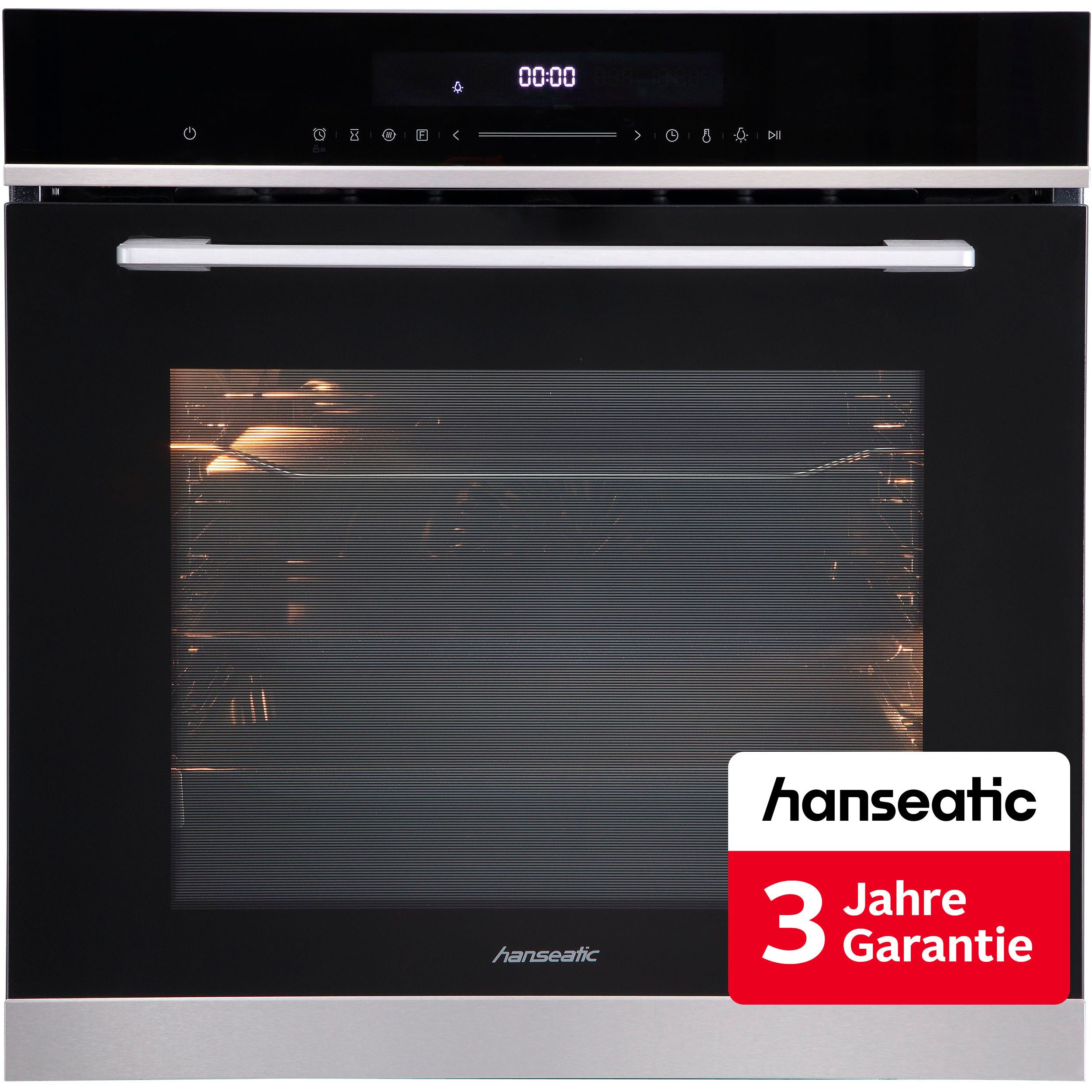 Hanseatic Pyrolyse Backofen HBO7213PA1, Pyrolyse-Selbstreinigung, inkl. 3 Jahre Herstellergarantie