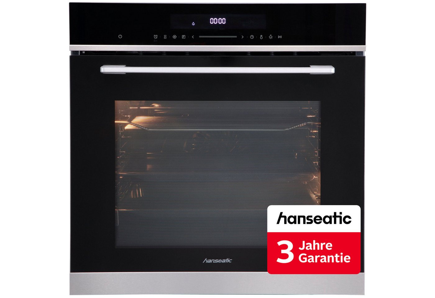 Hanseatic Pyrolyse Backofen HBO7213PA1, Pyrolyse-Selbstreinigung, inkl. 3 Jahre Herstellergarantie