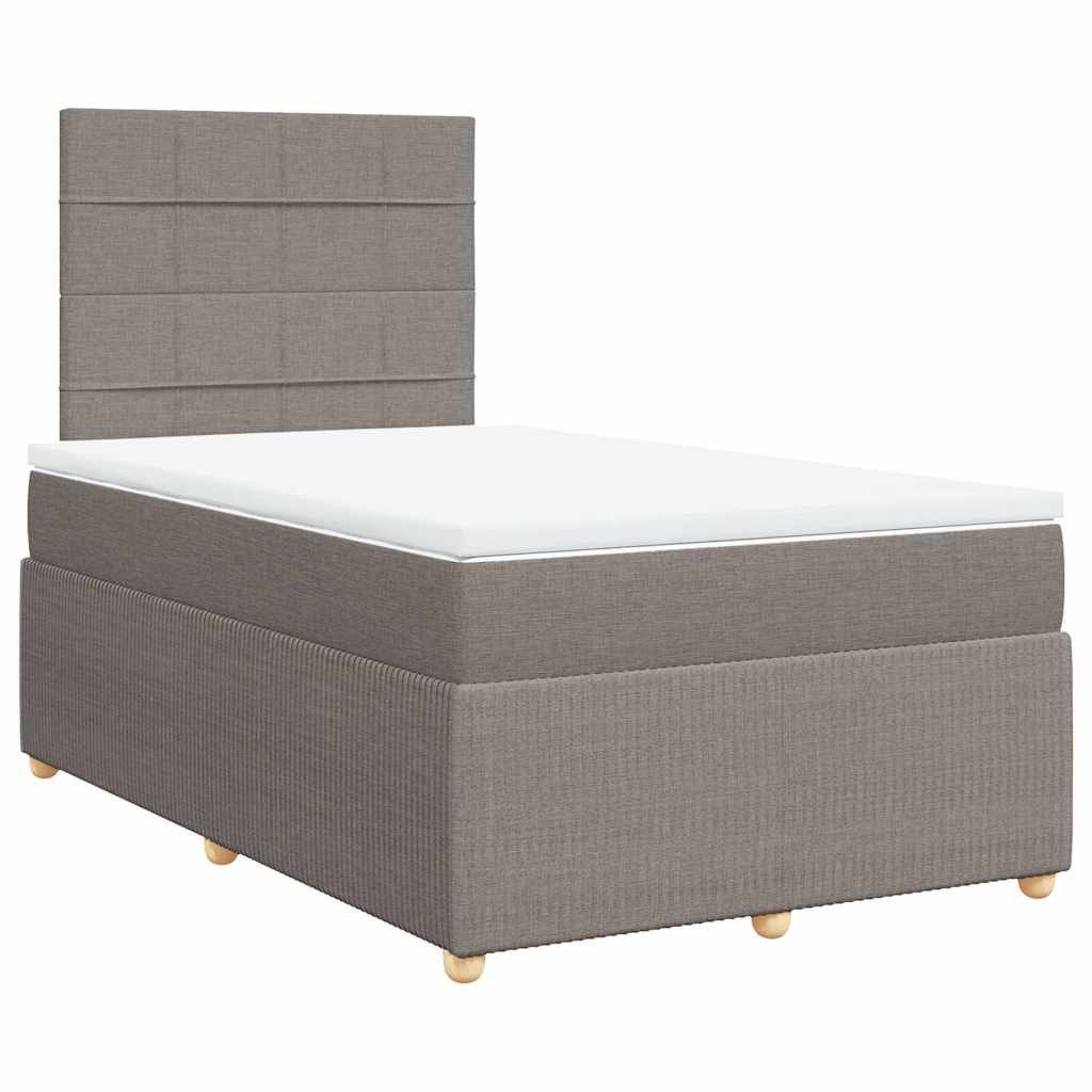 vidaXL Bett Boxspringbett mit Matratze Taupe 120x190 cm Stoff