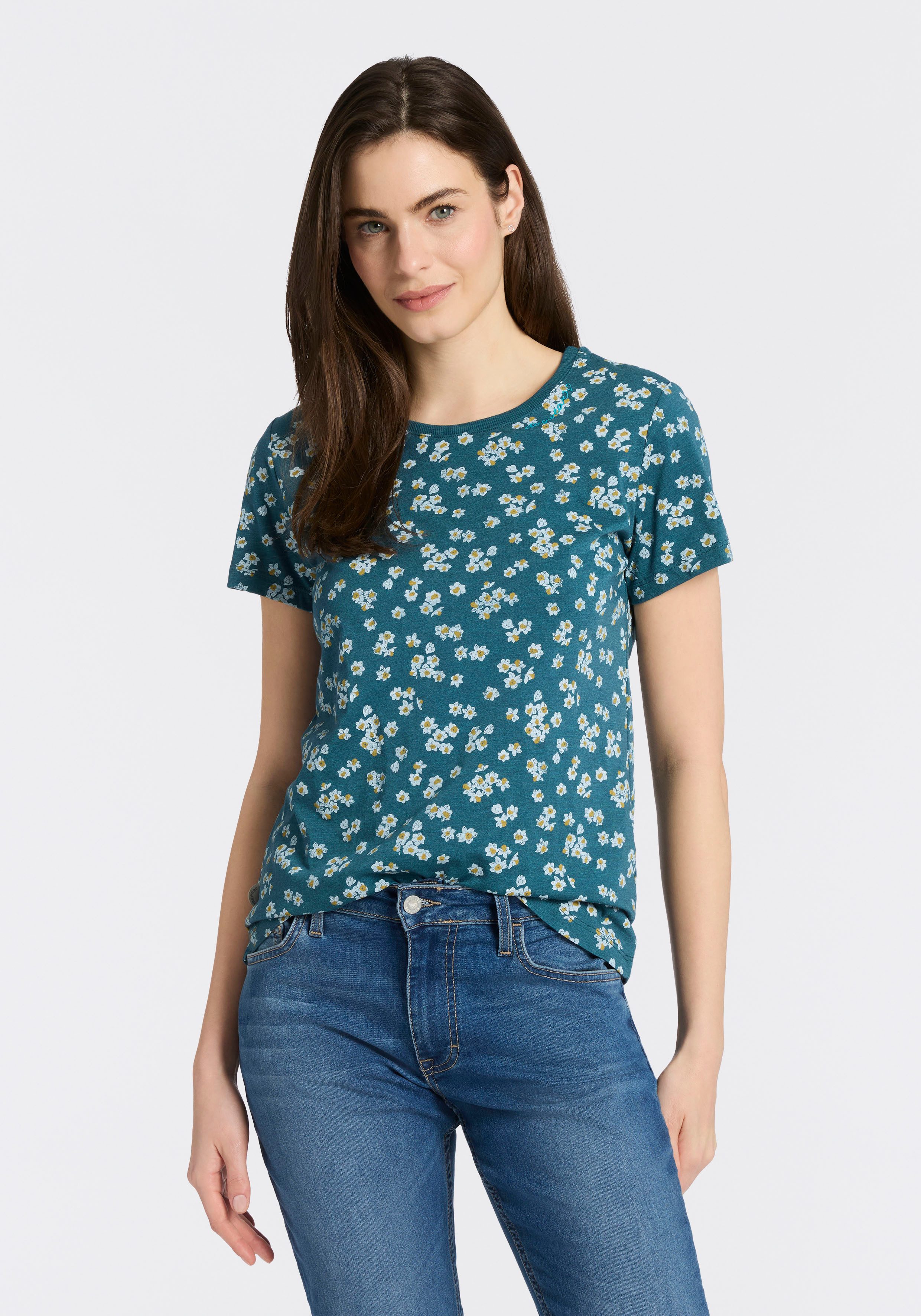 Ragwear Kurzarmshirt MINTTA FLOWER O mit sommerlichem Print