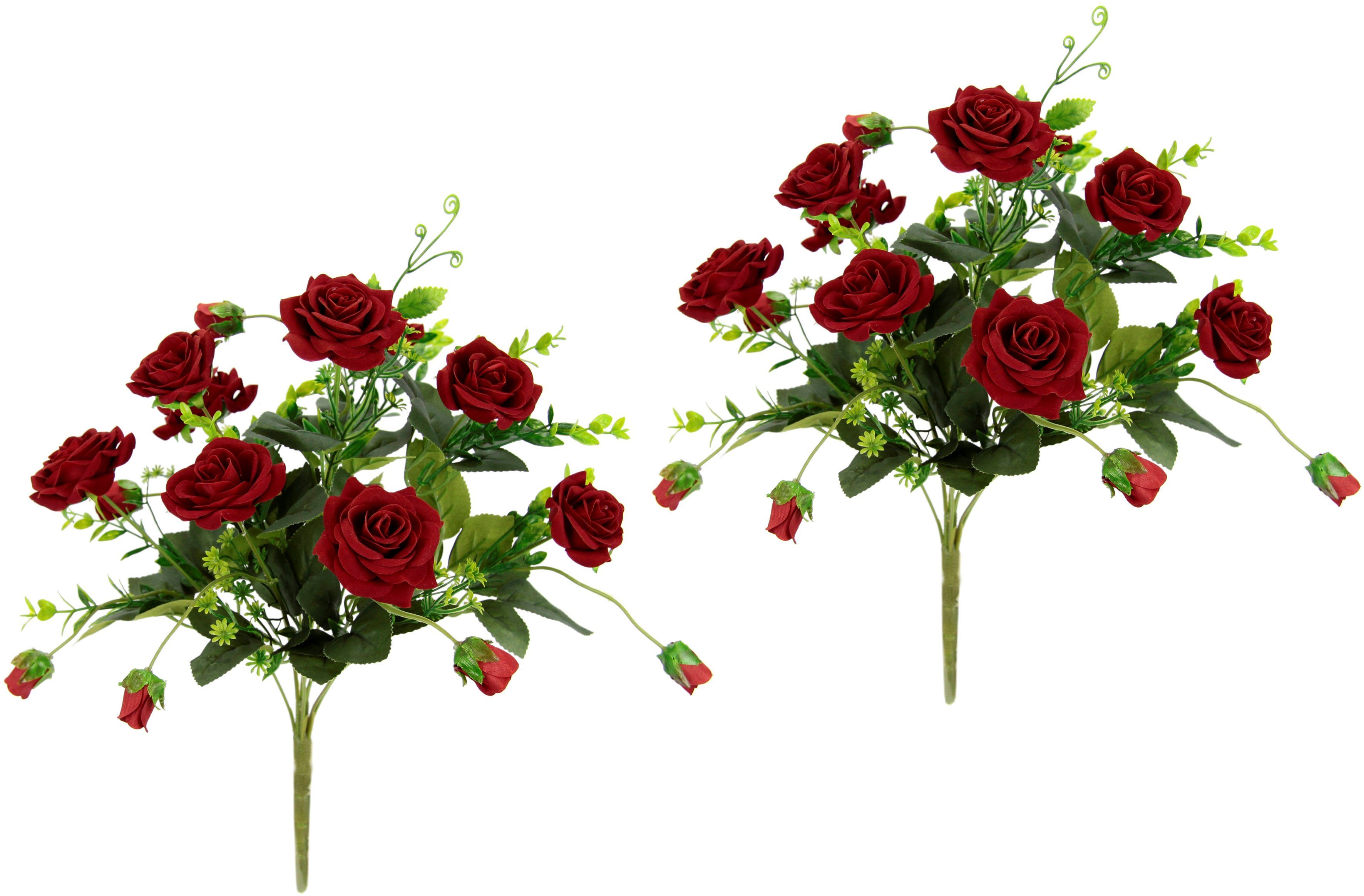 Kunstblumenstrauß Wildrosen, I.GE.A., Höhe 39 cm, Kunstblumenstrauß