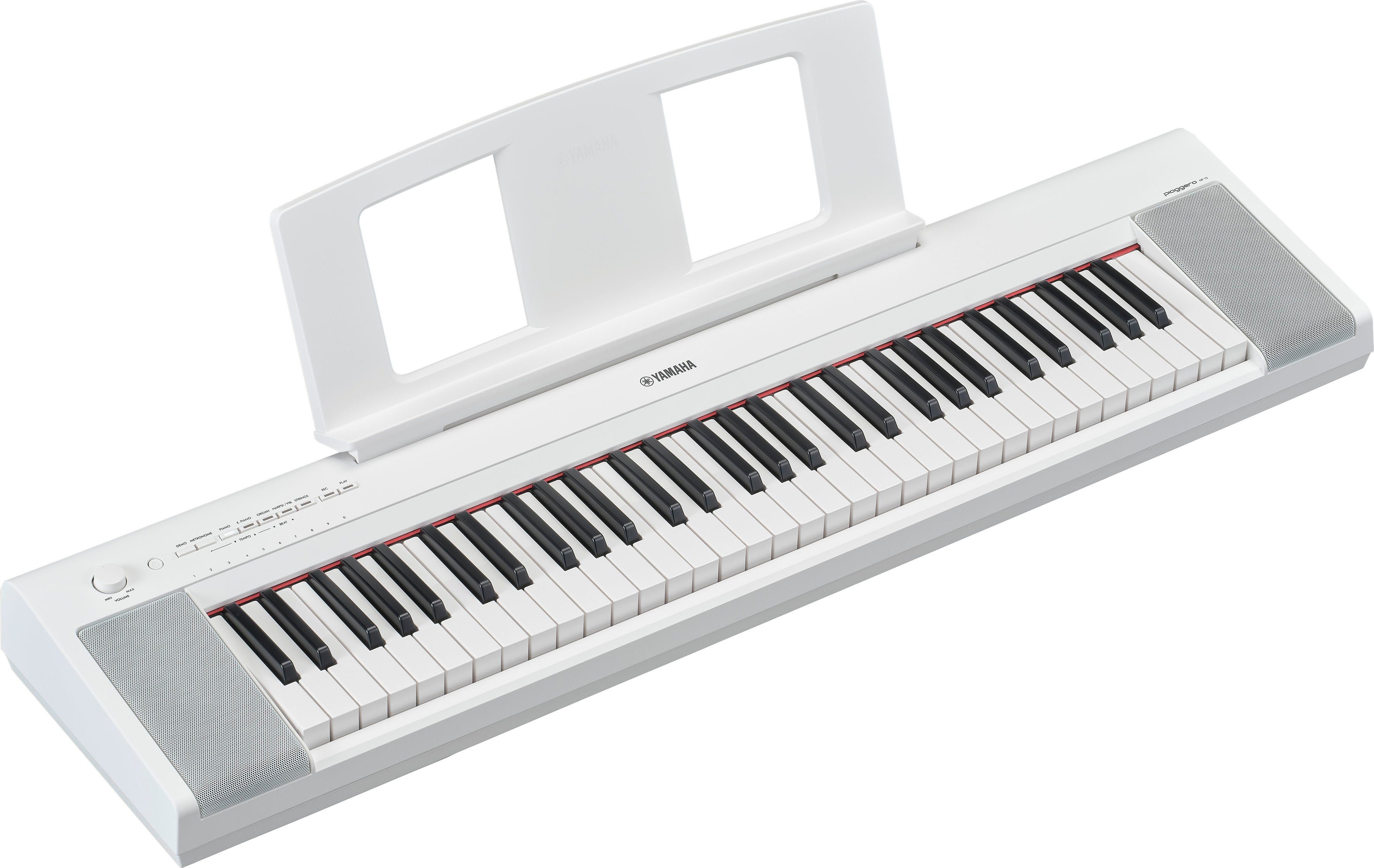 Yamaha Home-Keyboard Piaggero, NP-15WH, weiß, mit 61 Tasten, inklusive Netzteil und Notenhalter