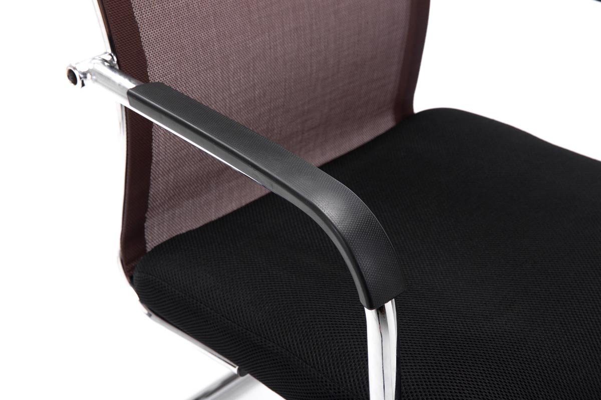 TPFLiving - gepolsterter Gestell: (Küchenstuhl chrom Konferenzstuhl - Sitzfläche: Wohnzimmerstuhl), Metall Besucherstuhl braun Brent Esszimmerstuhl hochwertig mit - Sitzfläche - Netzbezug