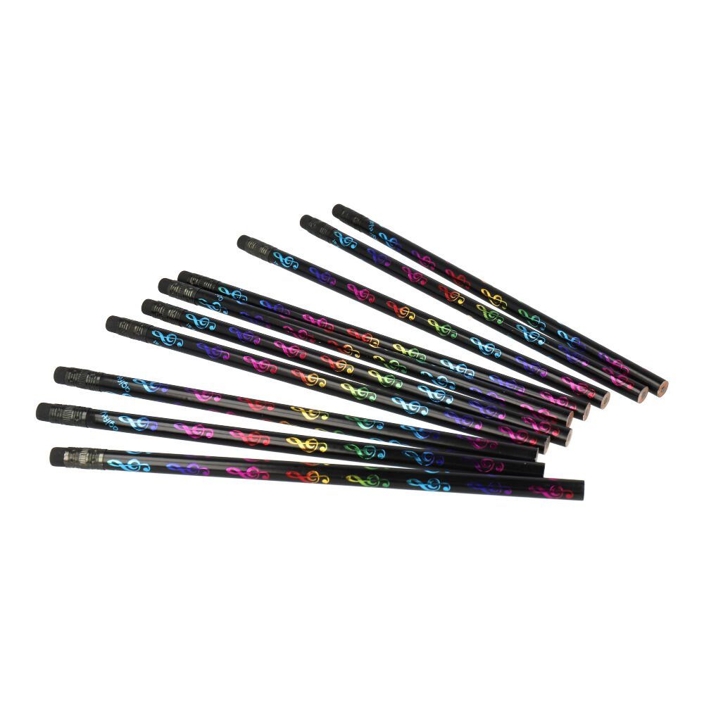 Bleistift Bleistift mugesh Musiker (10-Stück-Packung), für schwarz/glänzend bunt Violinschlüssel