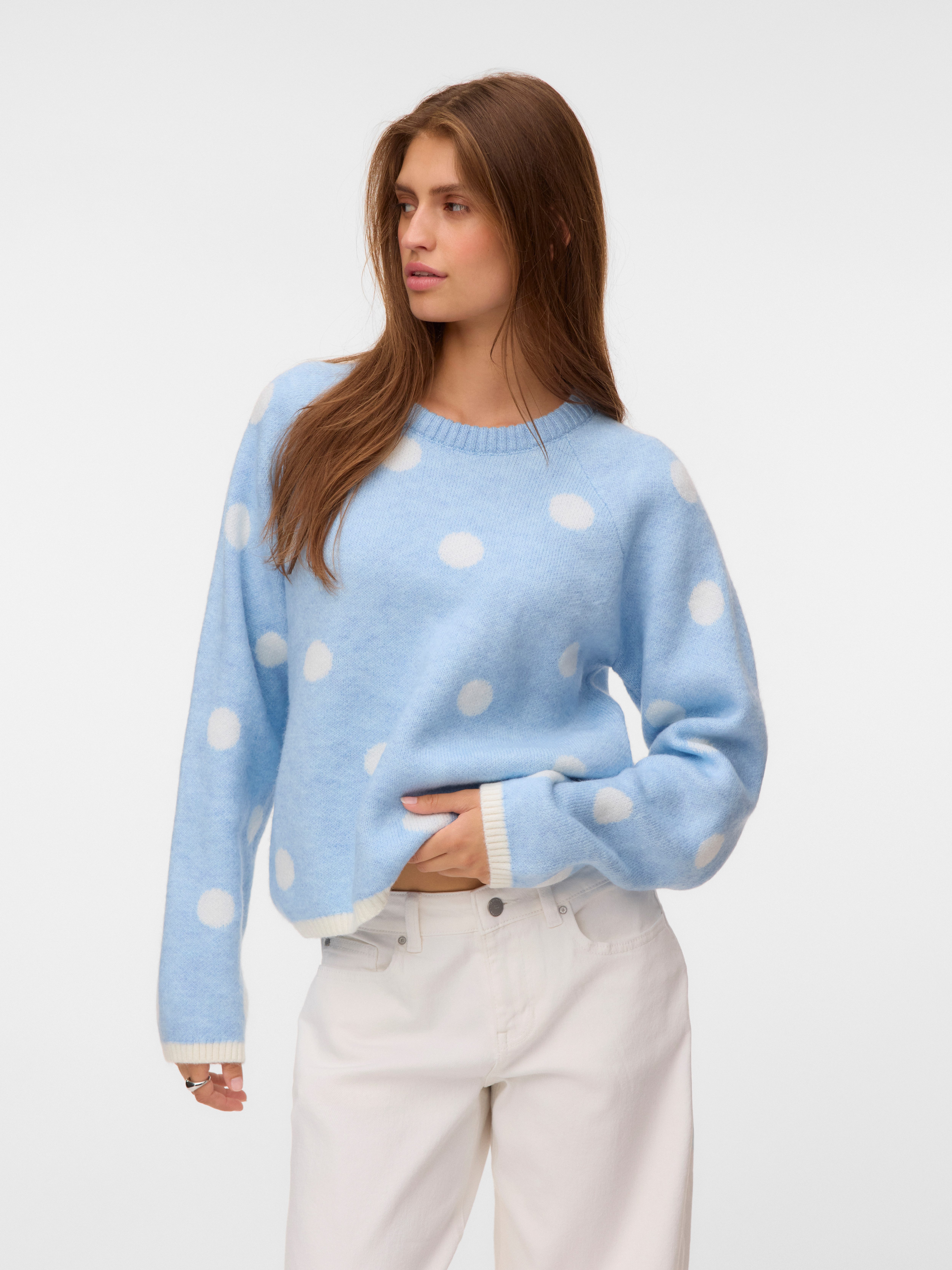 Vero Moda Rundhalspullover VMLIV LS KNIT EXP EXP Kunstfaser