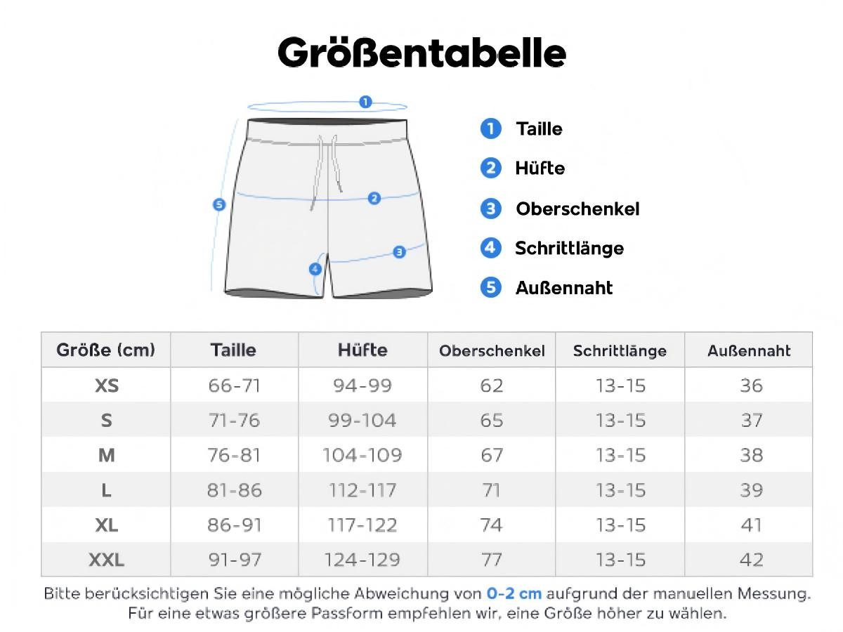 MaaMgic Shorts Herren Stretch kurze Hose Männer Badehose mit Reißverschlusstaschen (1-tlg)
