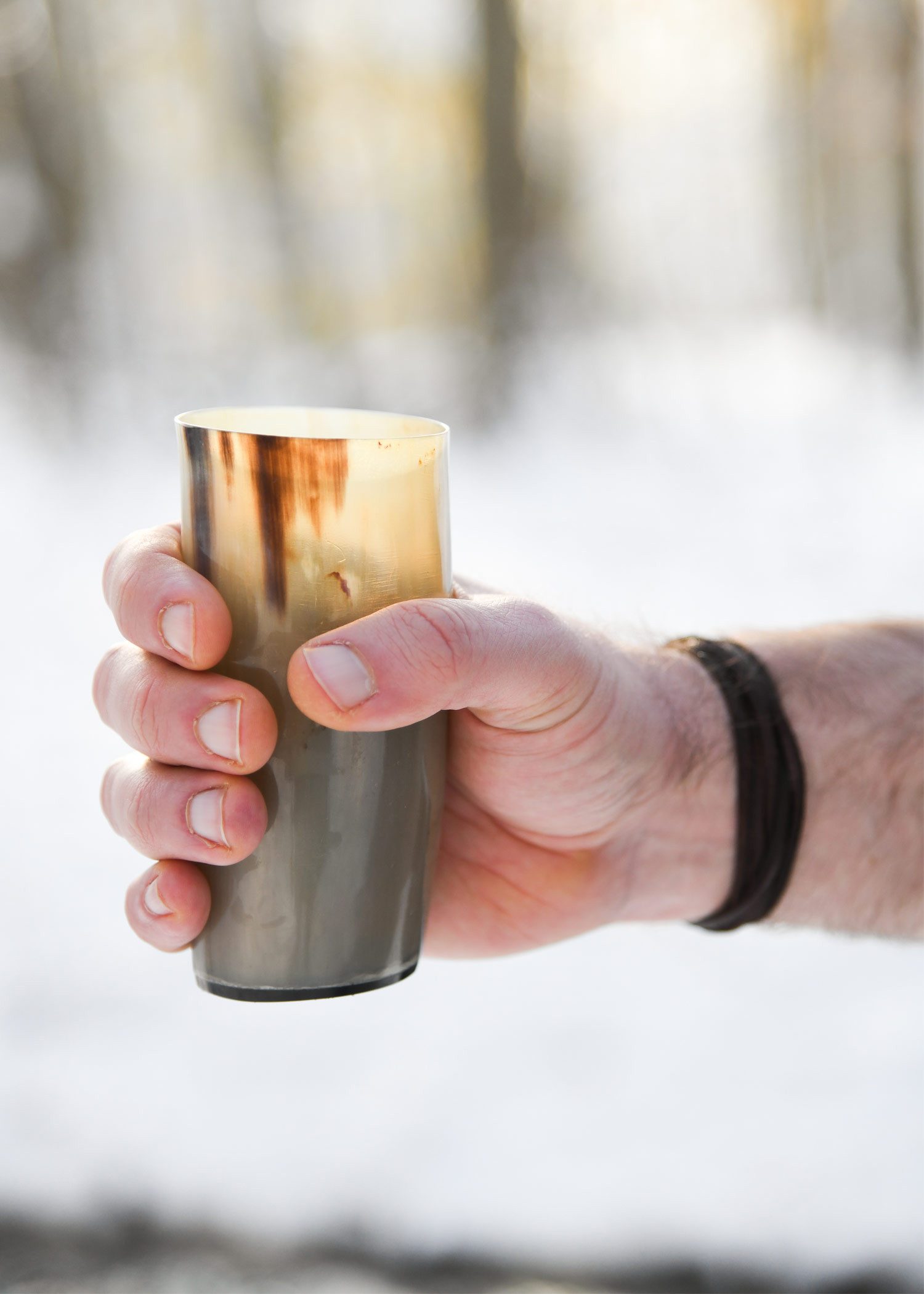 Battle Merchant Ritter-Kostüm Trinkbecher aus Horn ohne Henkel (ca. 200 ml)