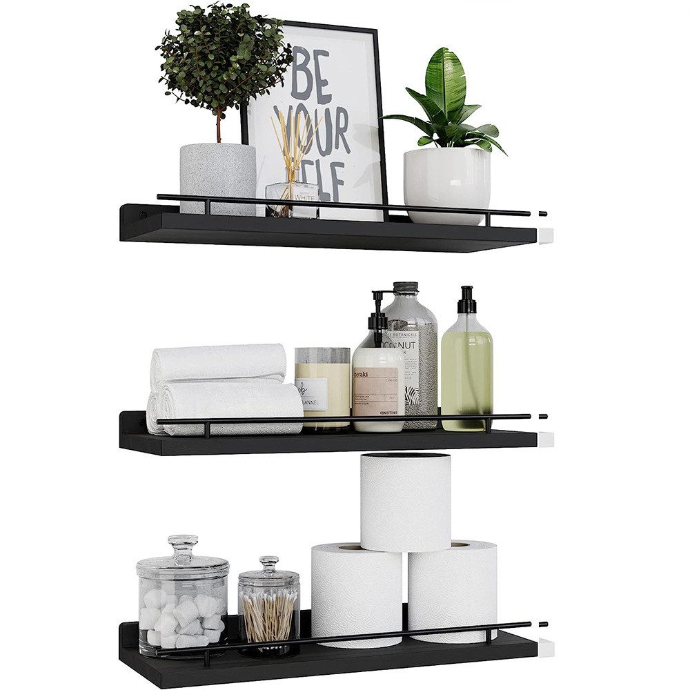 Auledio Wandregal Küchenregal, 3-tlg., Schweberegale mit 3 Ablagen für Wänd günstig online kaufen