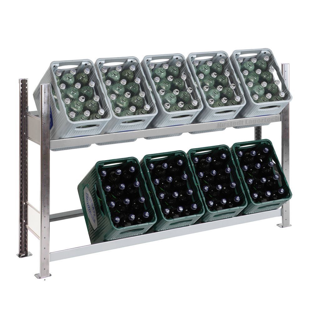 SCHULTE Lagertechnik Regal Getränkekistenregal für 10 Kästen, 100x156x34 cm HxBxT, 150 kg/Ebene