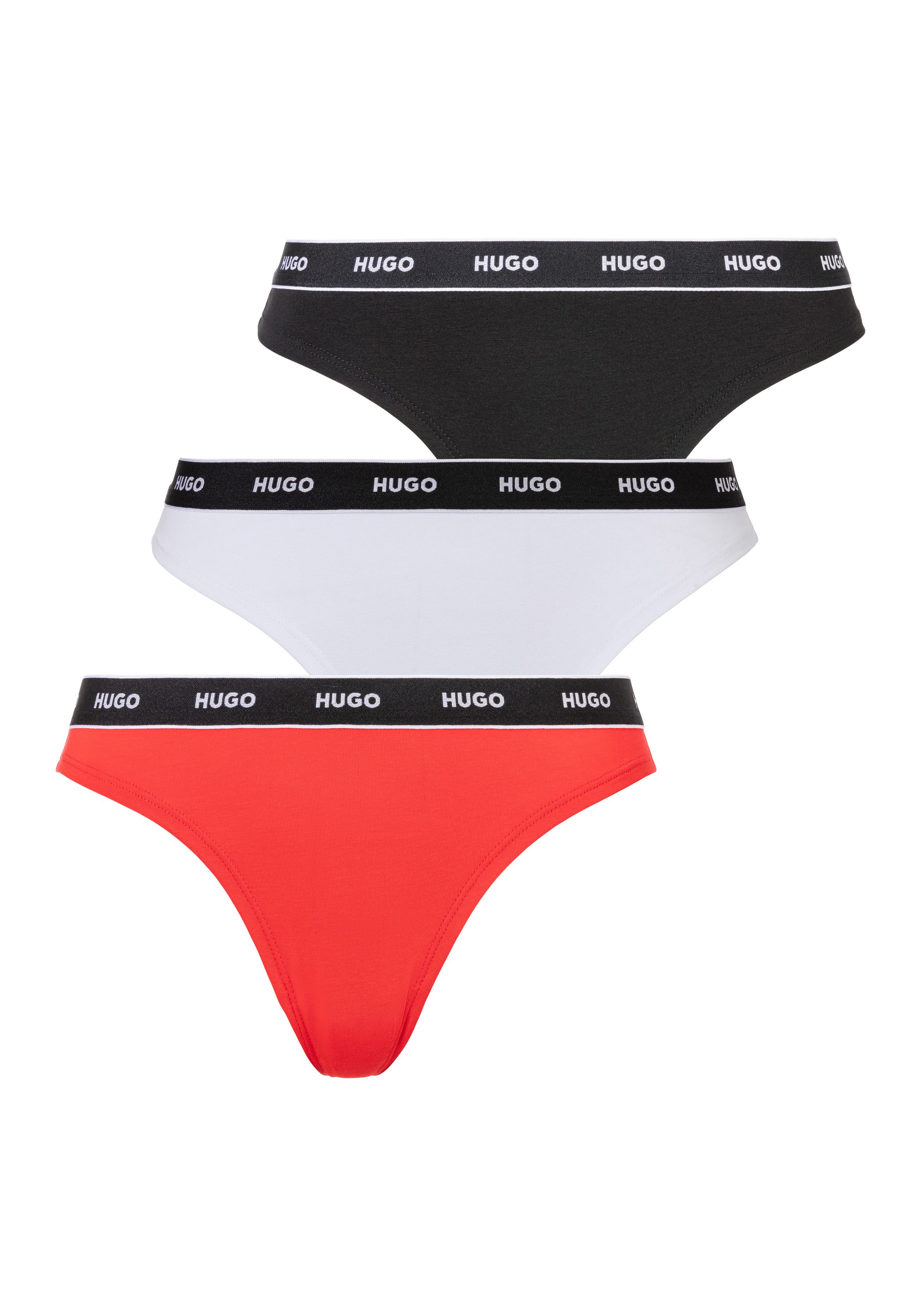 HUGO T-String TRIPLET THONG STRIPE (Packung, 3-St., 3) mit Logoschriftzug a günstig online kaufen