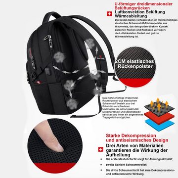 OKWISH Laptoprucksack Laptop Rucksack Rucksäcke Schulrucksack Wasserbeständig Laptoptasche (Laptop Notebook Tasche Schule Uni Rucksack 36L/46L, mit USB-Lade-Anschluss, Backpack mit Laptopfach, 45×31×20 cm/51×37×23 cm), Herren Damen Jungen Teenager Freizeit Arbeit Business Reisen