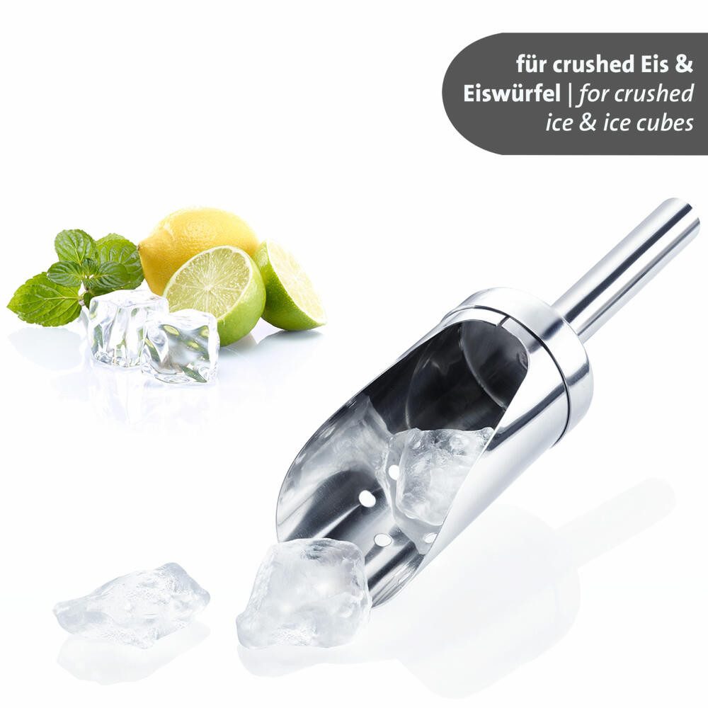 WESTMARK Eiswürfelbehälter 2 Stk, Eisschaufel/Schaufel, Rund, Edelstahl, 120 ml, Aluminium, spülmaschinengeeignet, ergonomischer Griff, langlebig