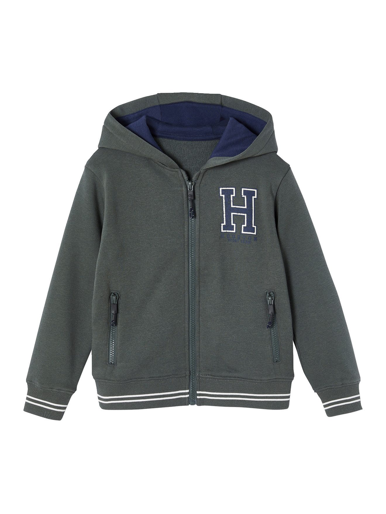 vertbaudet Fleecepullover Jungen Sportjacke mit Kapuze