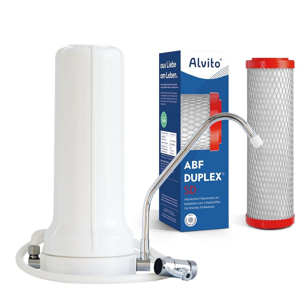 Alvito Wasserhahn-Wasserfilter, Alvito Auftisch Basic Wasserfilter Set Pure (inkl. Duplex SD)