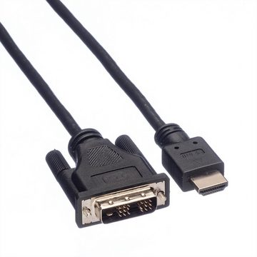 ROLINE Kabel DVI (18+1) ST - HDMI ST Audio- & Video-Kabel, DVI-D 18+1, Single-Link Männlich (Stecker), HDMI Typ A Männlich (Stecker) (100.0 cm)