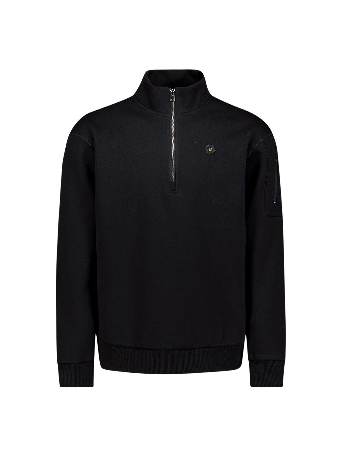 NO EXCESS Sweater No Excess Half-Zip-Pullover Sweater Half Zip Brushed