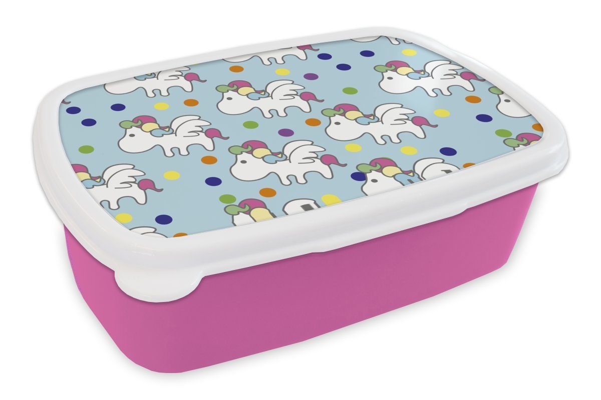 Lunchbox MuchoWow Einhorn Erwachsene, - Snackbox, für Mädchen, - Brotbox (2-tlg), Brotdose Kunststoff Muster Kind, Kunststoff, Kinder, rosa