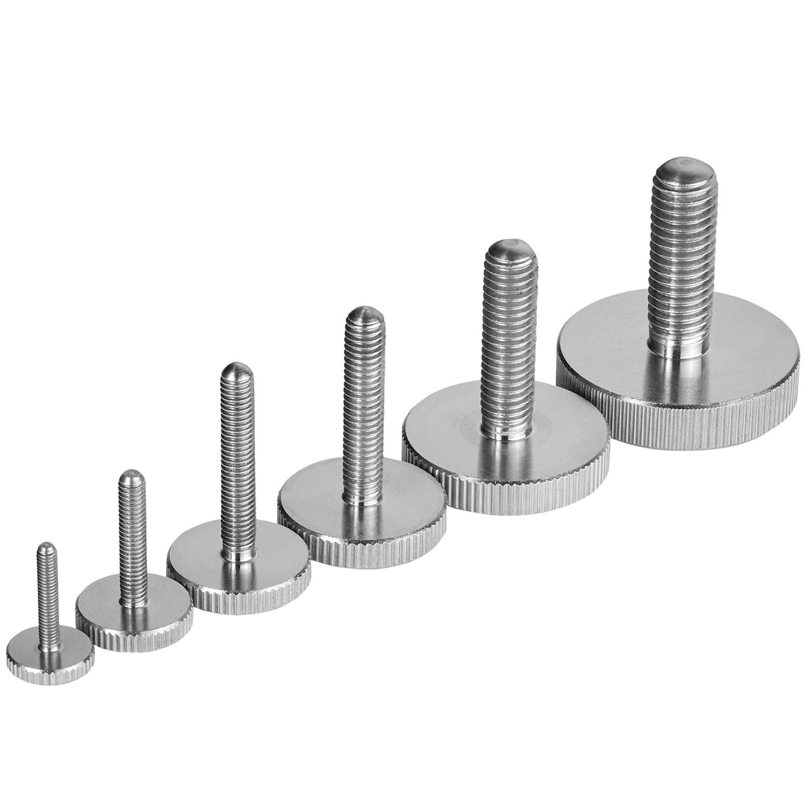 SO-TECH® Schraube Rändelschrauben M3-M10 DIN 635 Edelstahl V2A (SS304), (4 St), M3 x 10 mm, flache Ausführung ohne Schaft – Bild 5 von 5