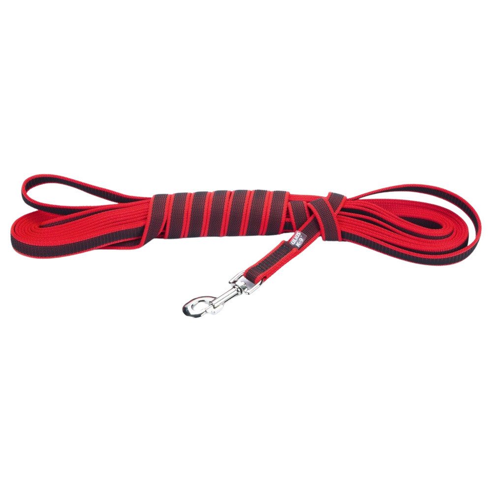 Julius-K9 Schleppleine Schleppleine Super Grip mit Handschlaufe rot