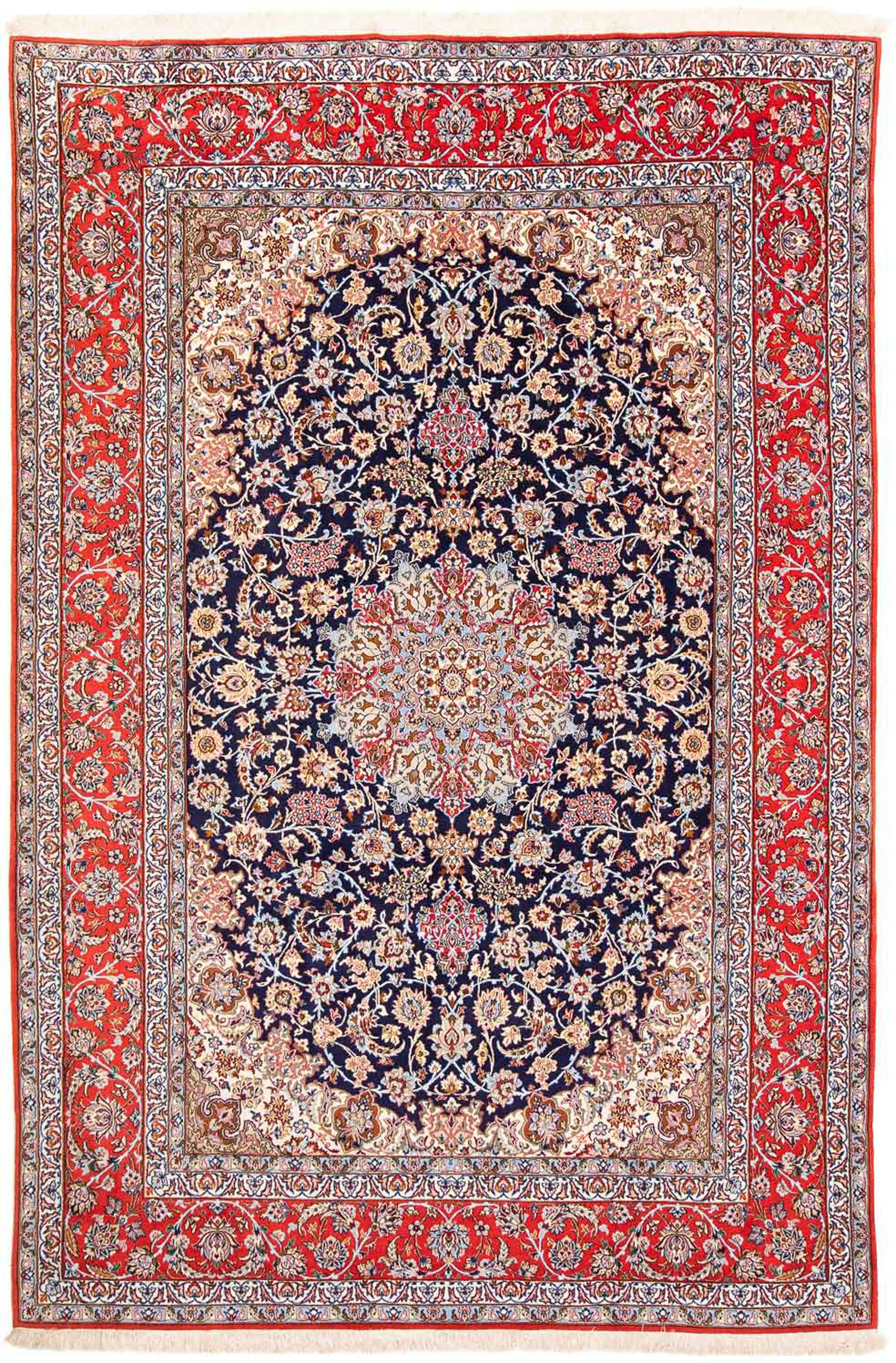 Orientteppich Perser - - Einzelstück Premium mm, cm Höhe: rot, Zertifikat rechteckig, Wohnzimmer, 6 - 310 x - mit morgenland, Handgeknüpft, 200 Isfahan