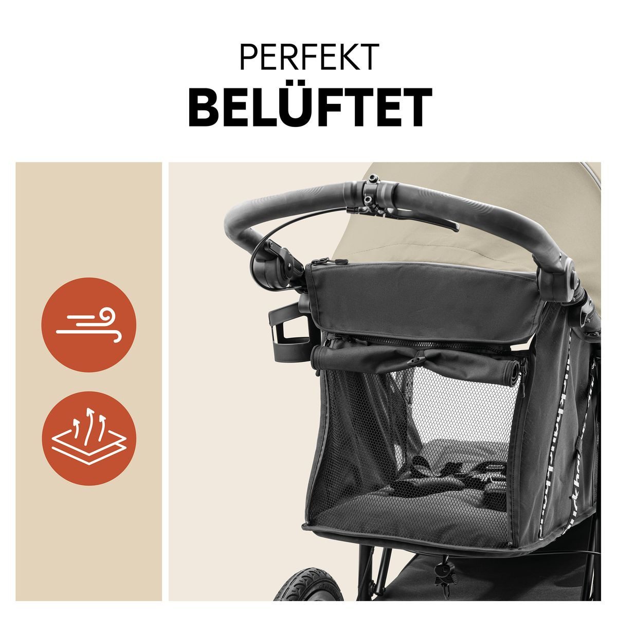 Hauck Sportbuggy Runner 3 - Olive, Sportwagen mit Luftreifen, Liegefunktion & Zubehör - höhenverstellbar