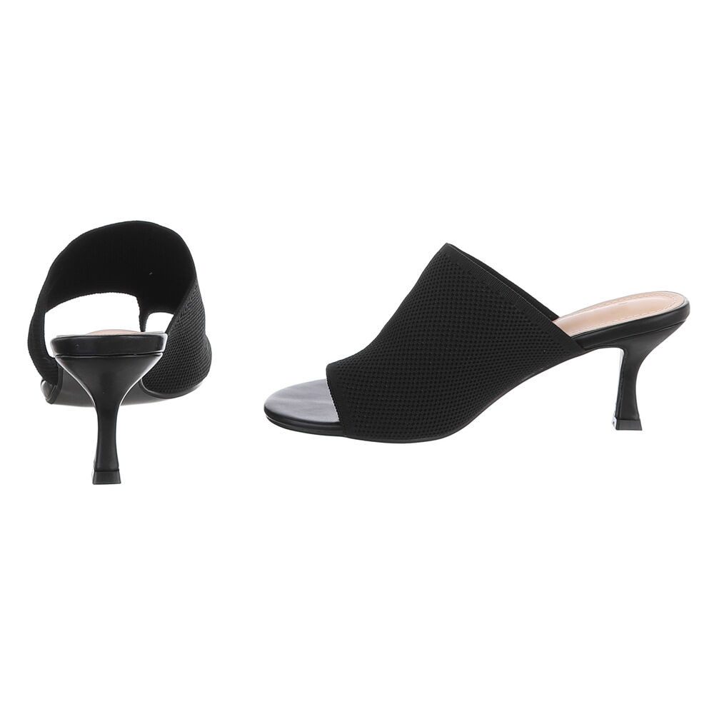 Ital-Design Damen Mule mit Absatz und offenem Design Zehentrenner (91895926) Pfennig-/Stilettoabsatz Sandalen & Sandaletten in Schwarz – Bild 5 von 5