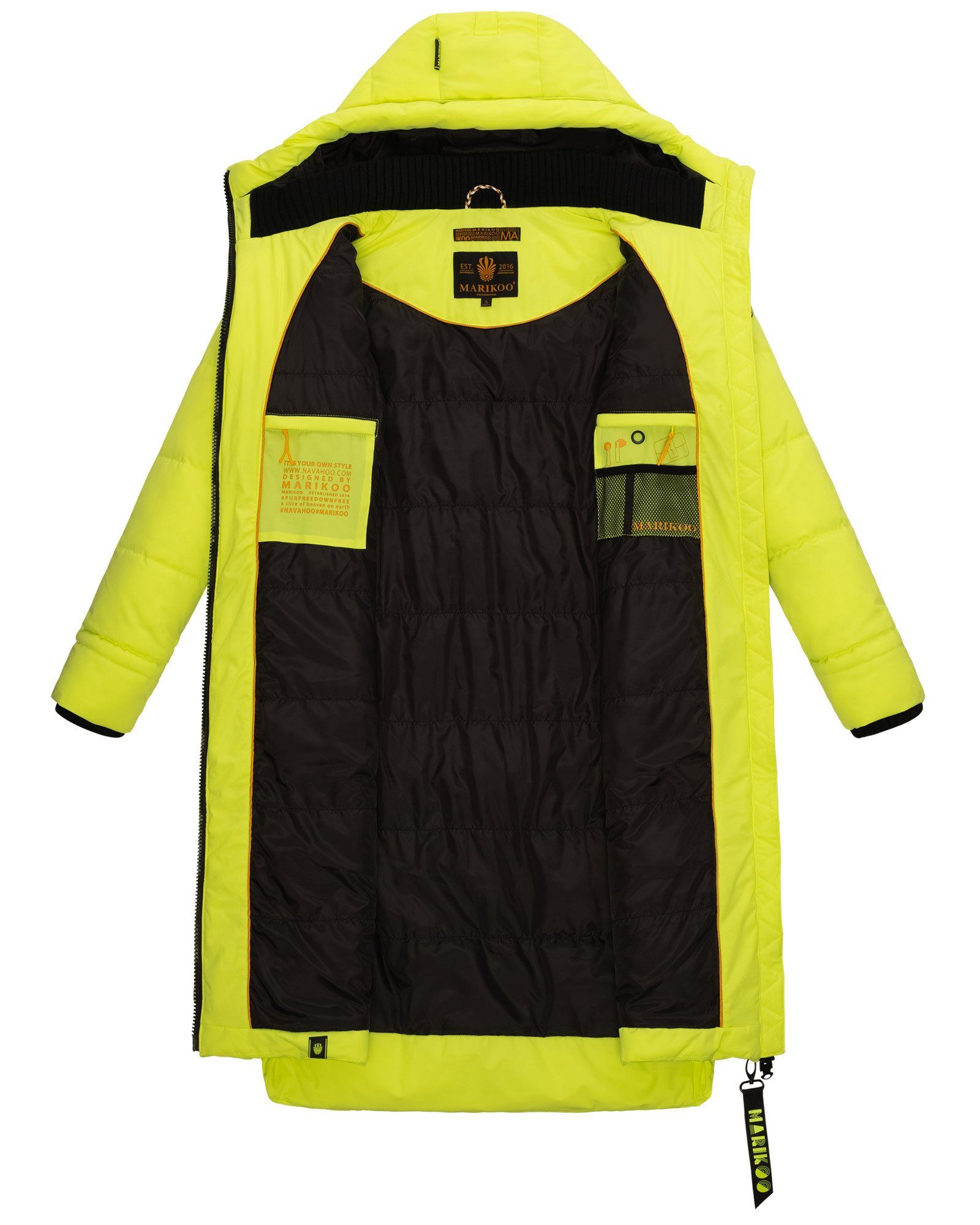 Winter Winterjacke Mantel Green Neon Benikoo Marikoo langer gesteppt