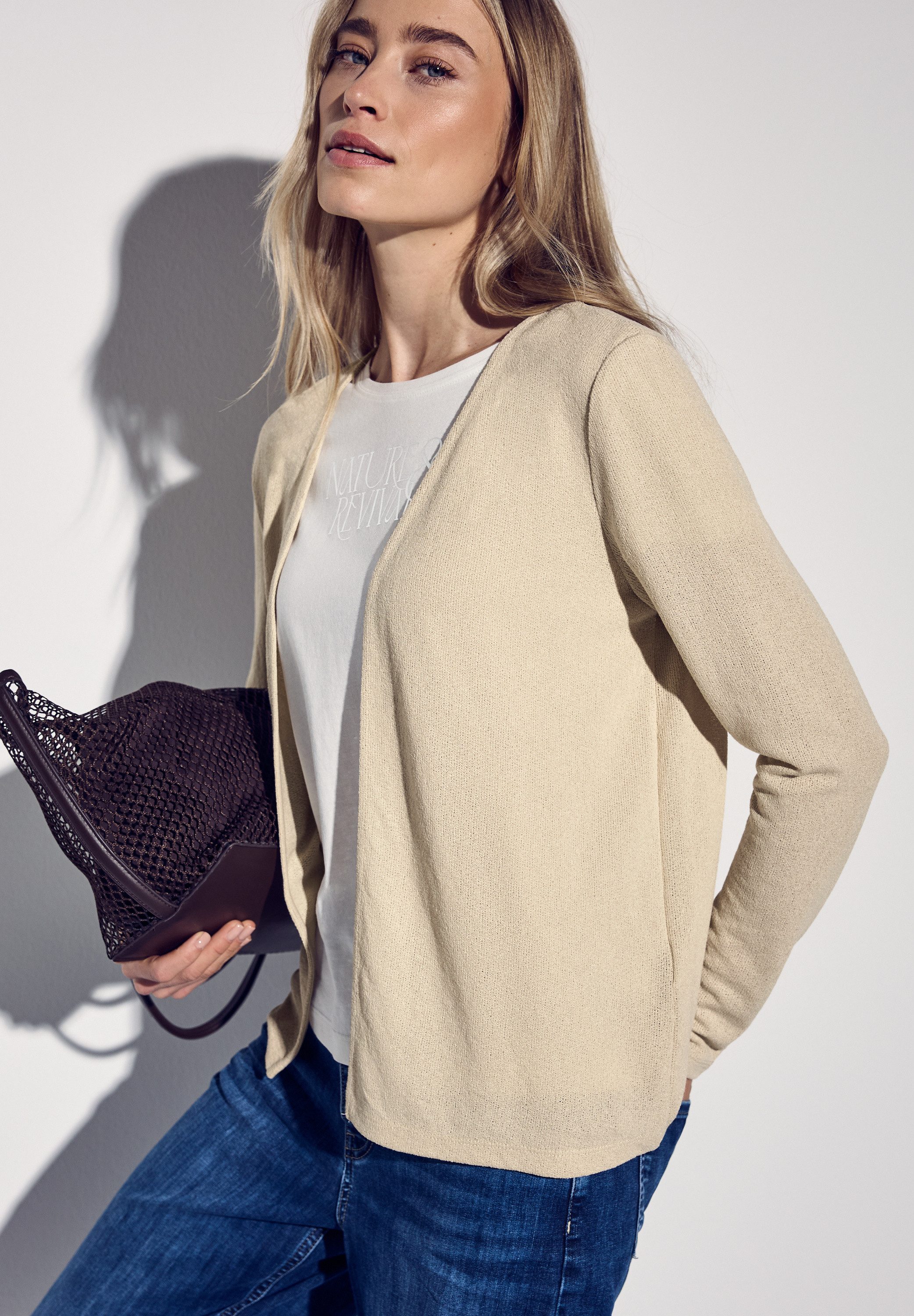 STREET ONE Shirtjacke NETTE im Strick Look günstig online kaufen