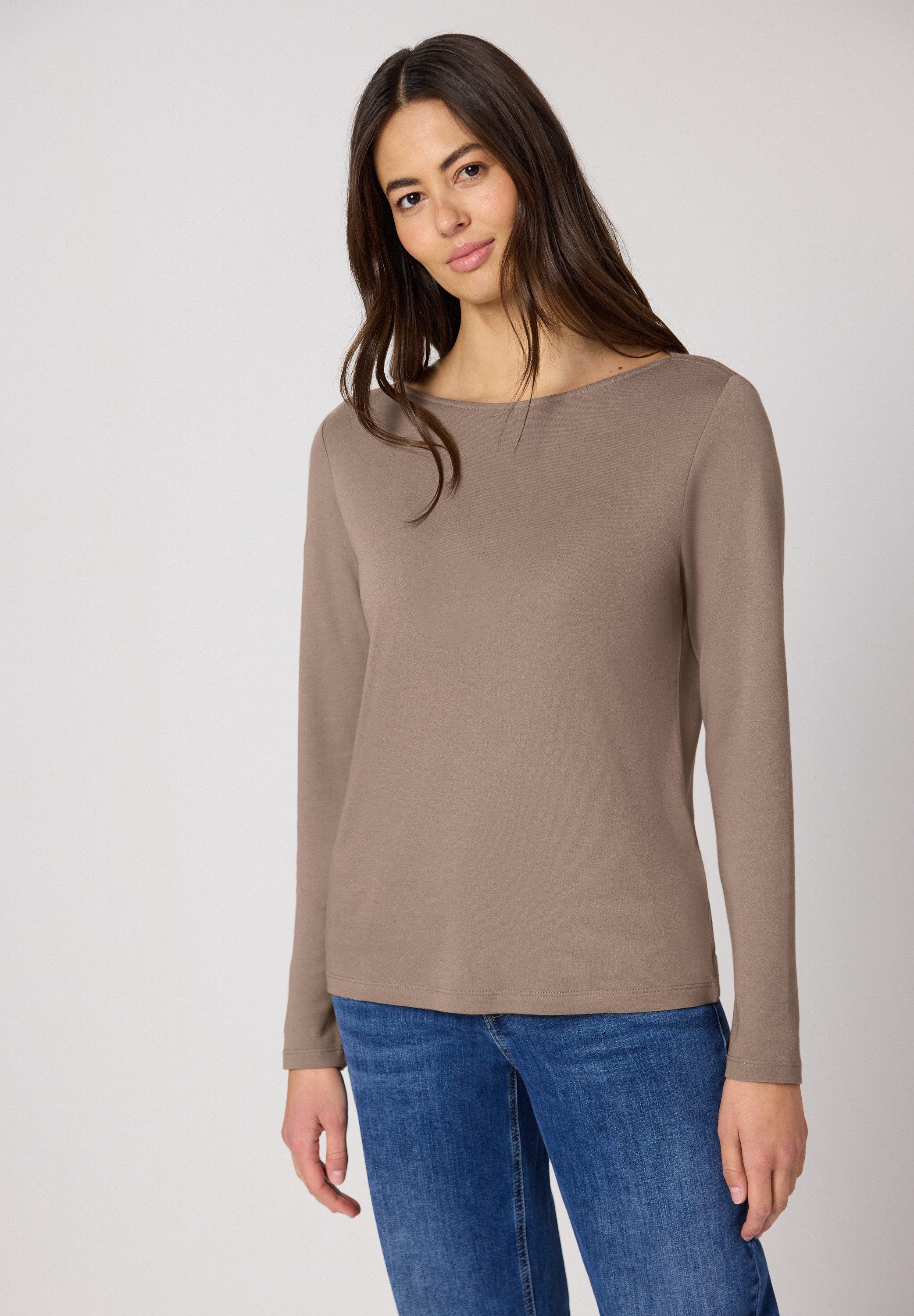 STREET ONE Langarmshirt mit U-Boot-Ausschnitt