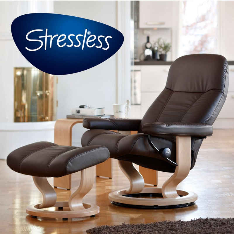 Stressless® Relaxsessel Consul Classic Gr. M, mit Hocker, braun, montiert, Made in Europe