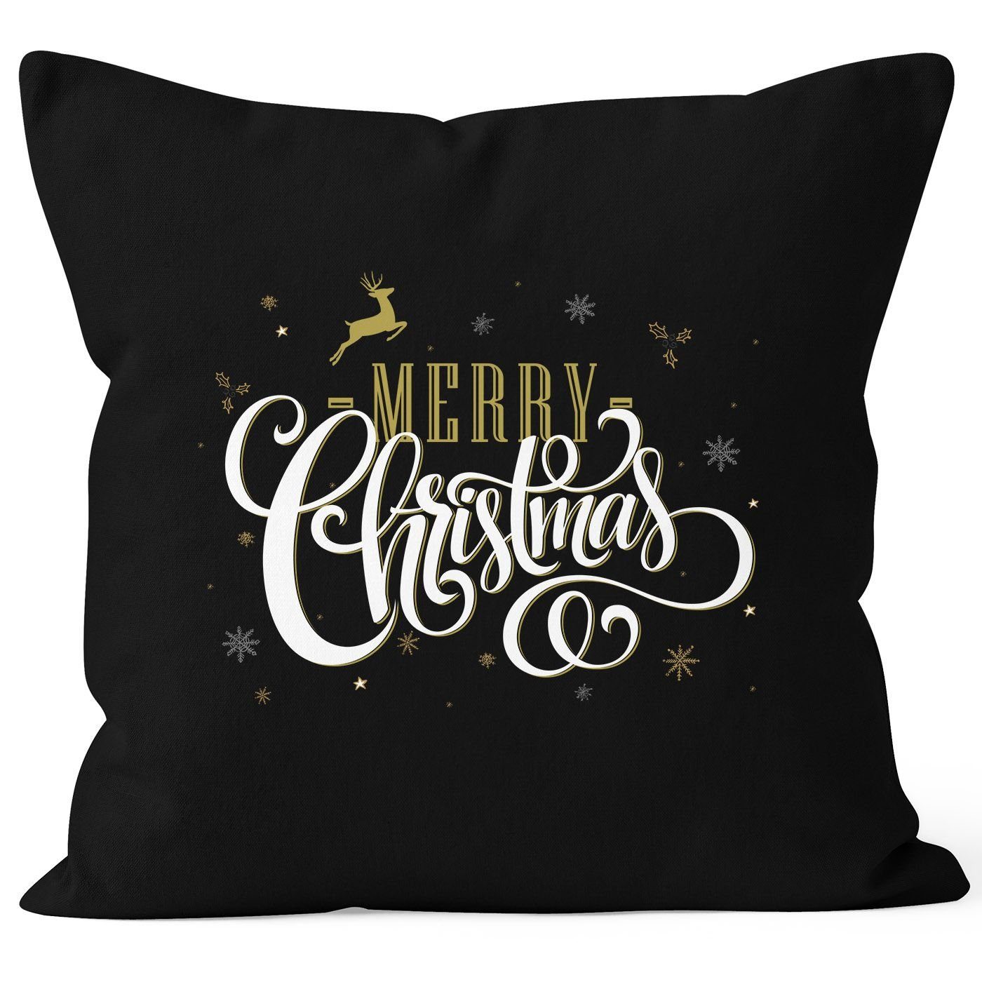 MoonWorks Dekokissen Kissenbezug Merry Christmas Weihnachten Geschenk Kissen-Hülle