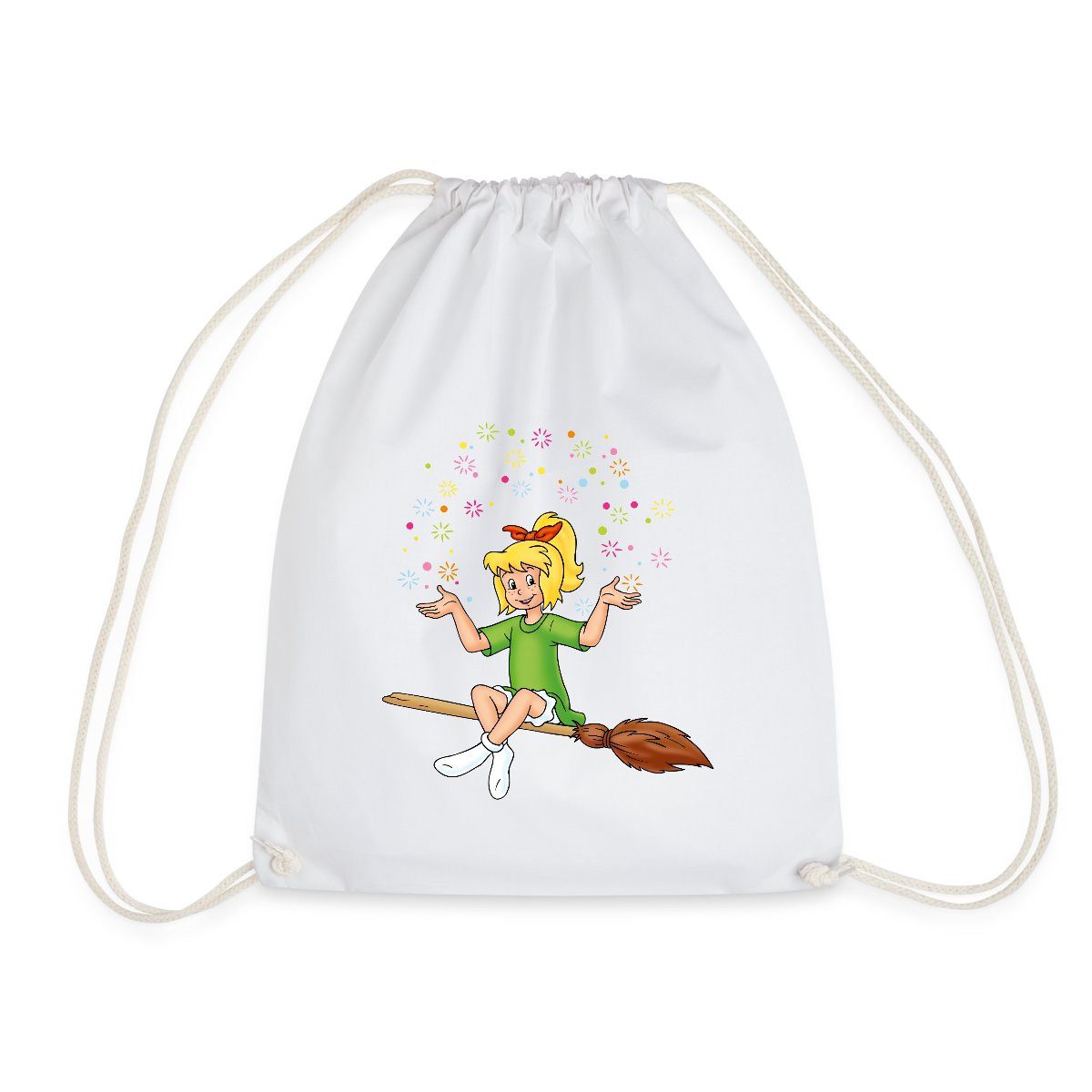 Spreadshirt Turnbeutel Bibi Blocksberg Sitzt Auf Kartoffelbrei Turnbeutel (1-tlg)