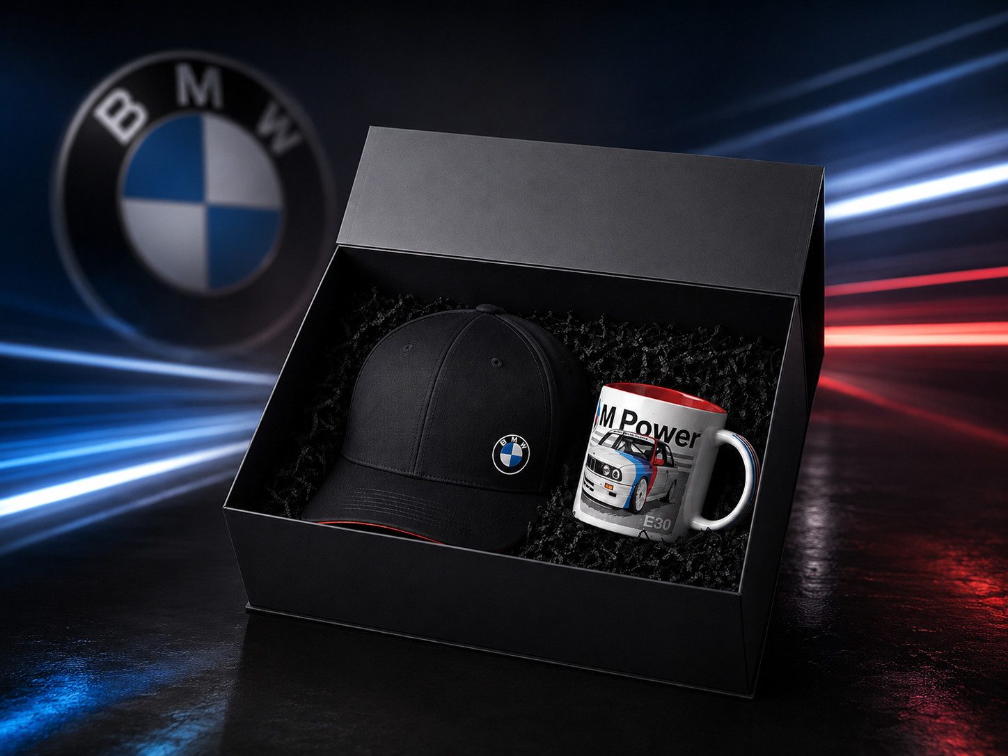 BMW Baseball Cap Exklusive BMW M Perfomance Geschenkset Geschenkbox Mütze Cap Tasse (1-St)