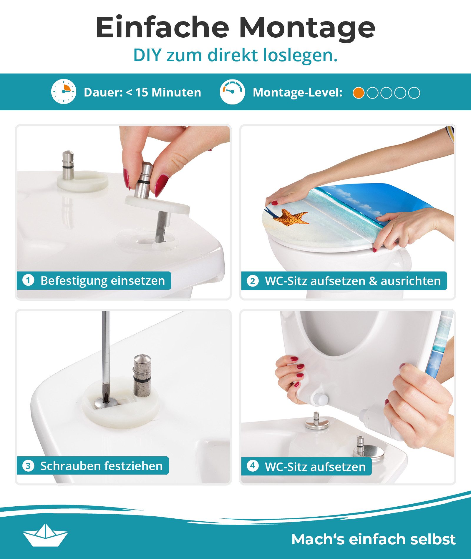 Calmwaters WC-Sitz Motiv Original, Motiv Seestern, günstig online kaufen