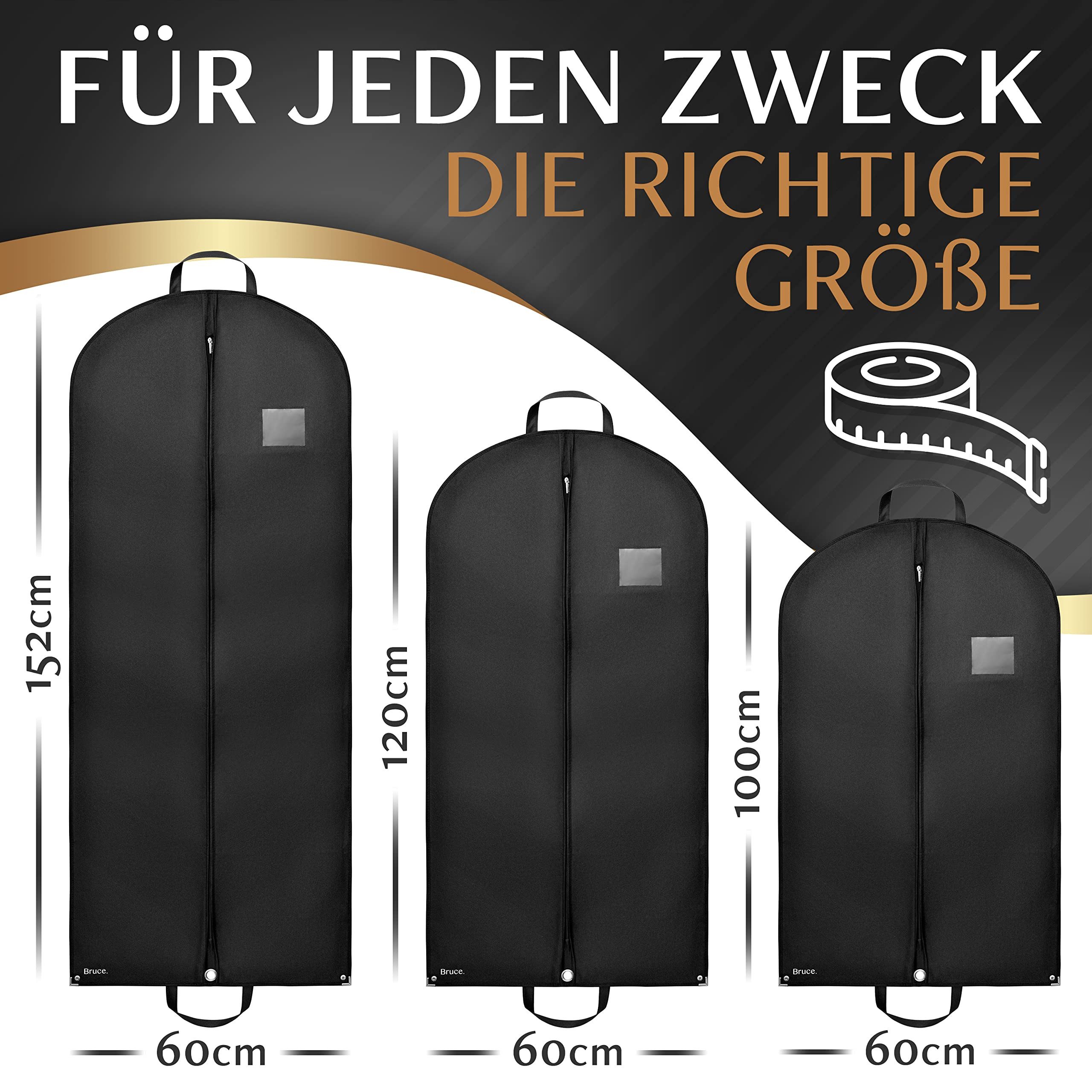 Bruce Kleidersack Optimierte Materialstärke von 120 GSM (Hochwertige Kleiderhülle für Anzug und Kleid) Atmungsaktive Anzugtasche für Reisen