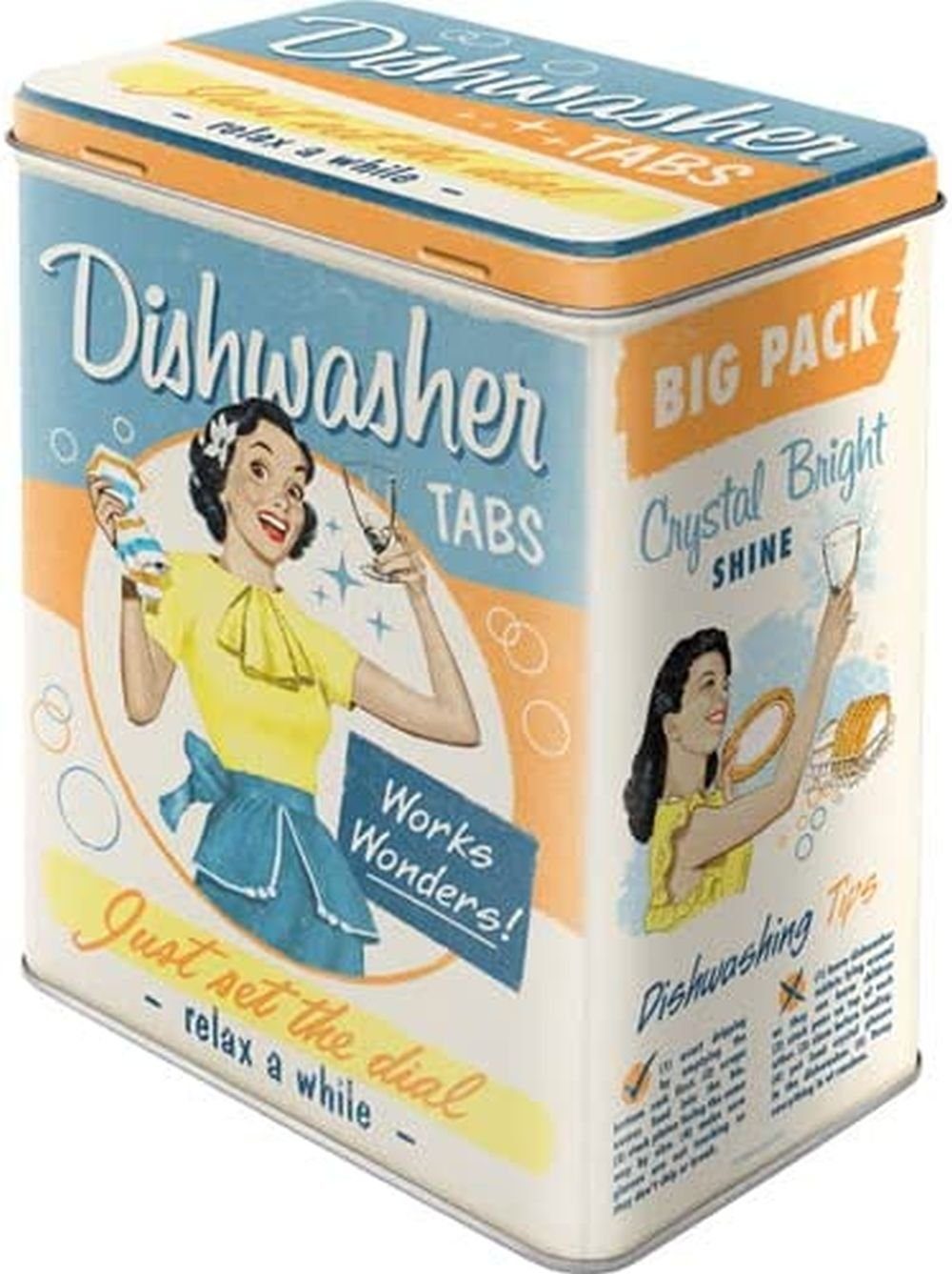 Vorratsdose Metall Kaffeedose Blechdose Müslidose -Dishwasher Tabs