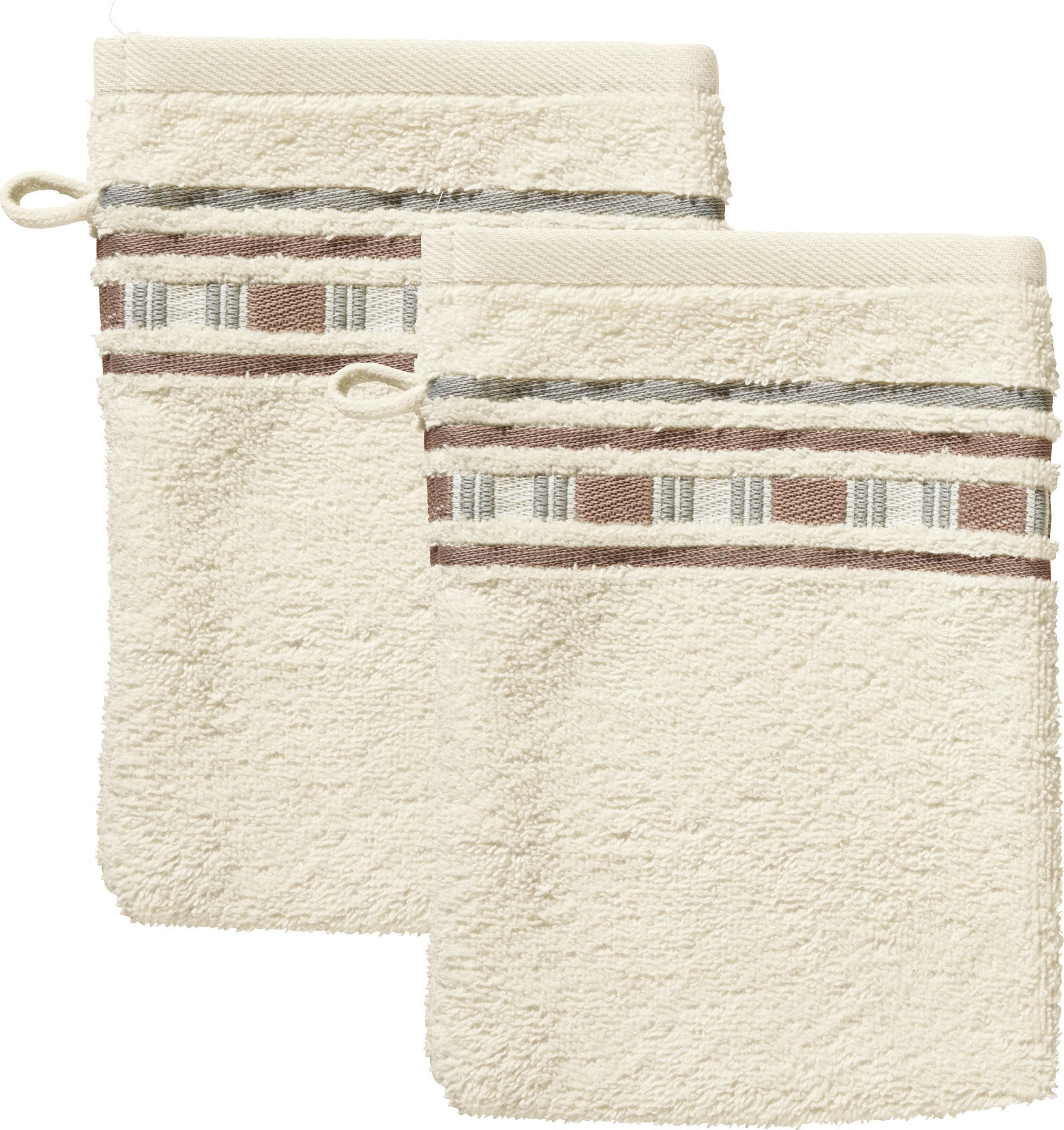 Erwin Müller Waschhandschuh Waschhandschuh "Achern" 2er-Pack, Frottier, Walk-Frottier Uni